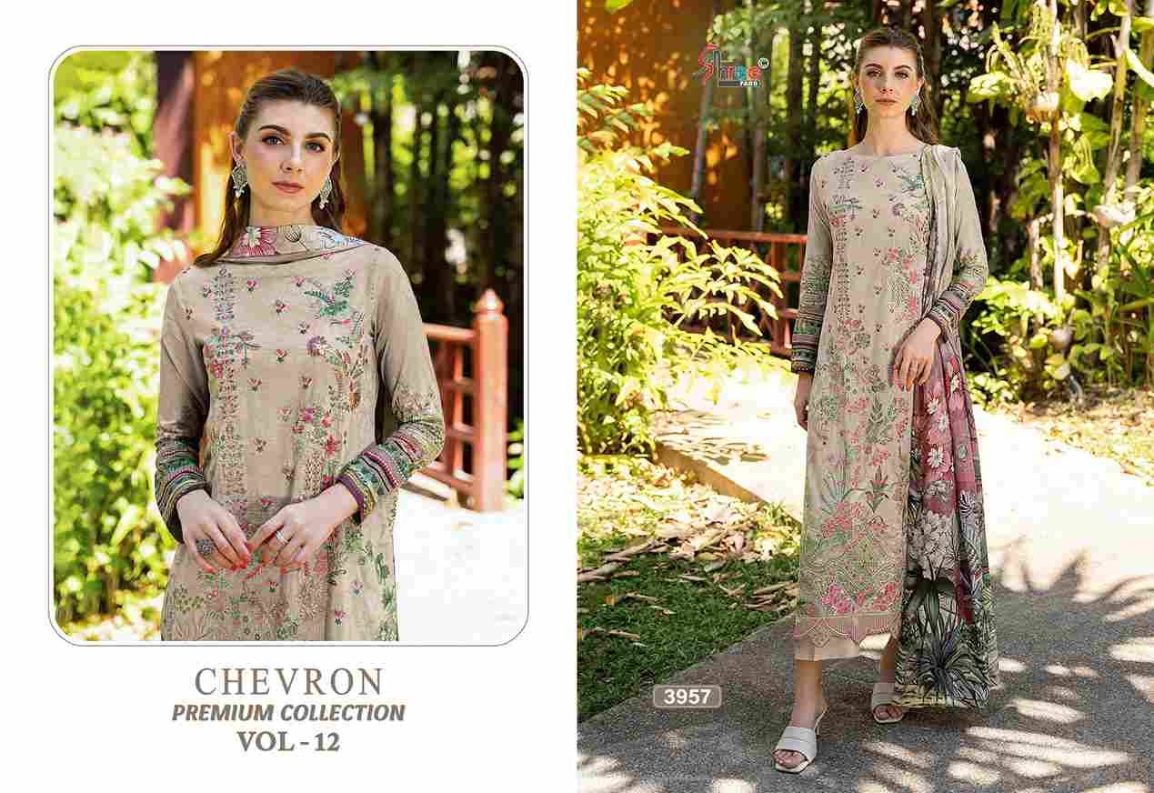 Chevron Premium Collection Vol-12 By Shree Fabs 3953 To 3960 Series Beautiful Pakistani Suits Colorful Stylish Fancy Casual Wear & Ethnic Wear Pure Cotton Embroidered Dresses At Wholesale Price