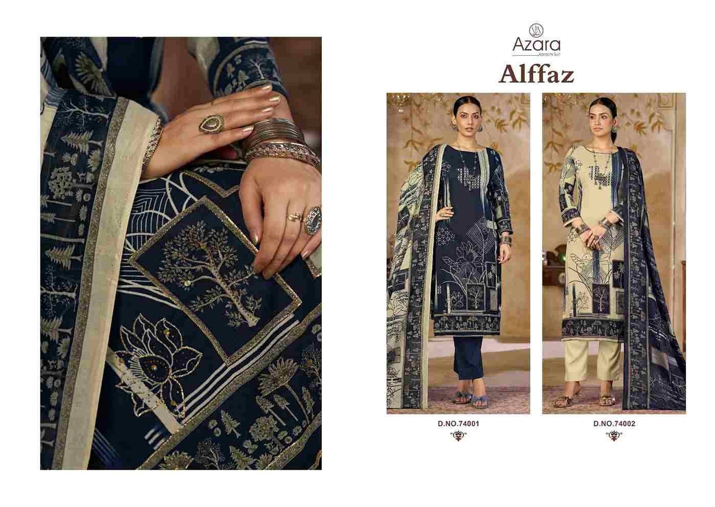 Alffaz By Azara 74001 To 74002 Series Designer Stylish Fancy Colorful Beautiful Party Wear & Ethnic Wear Collection Premium Lawn Cotton Dresses At Wholesale Price