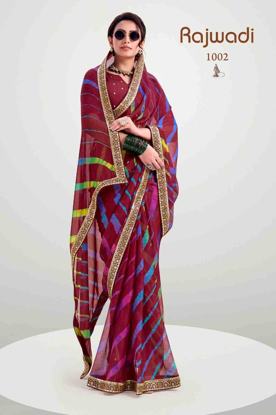 Rajwadi By Stavan 1001 To 1010 Series Indian Traditional Wear Collection Beautiful Stylish Fancy Colorful Party Wear & Occasional Wear Silk Sarees At Wholesale Price