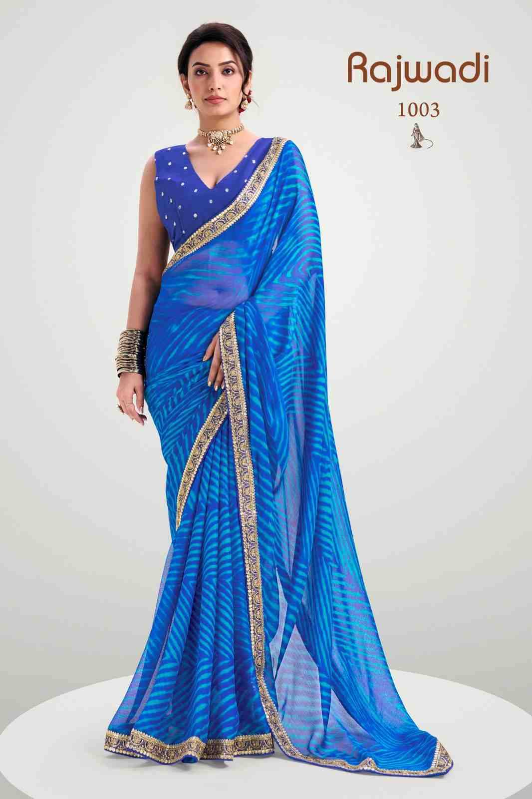 Rajwadi By Stavan 1001 To 1010 Series Indian Traditional Wear Collection Beautiful Stylish Fancy Colorful Party Wear & Occasional Wear Silk Sarees At Wholesale Price