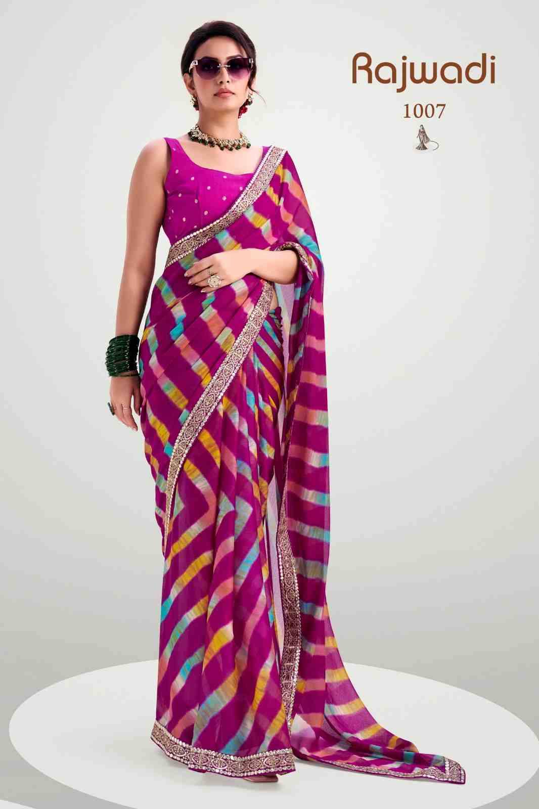 Rajwadi By Stavan 1001 To 1010 Series Indian Traditional Wear Collection Beautiful Stylish Fancy Colorful Party Wear & Occasional Wear Silk Sarees At Wholesale Price
