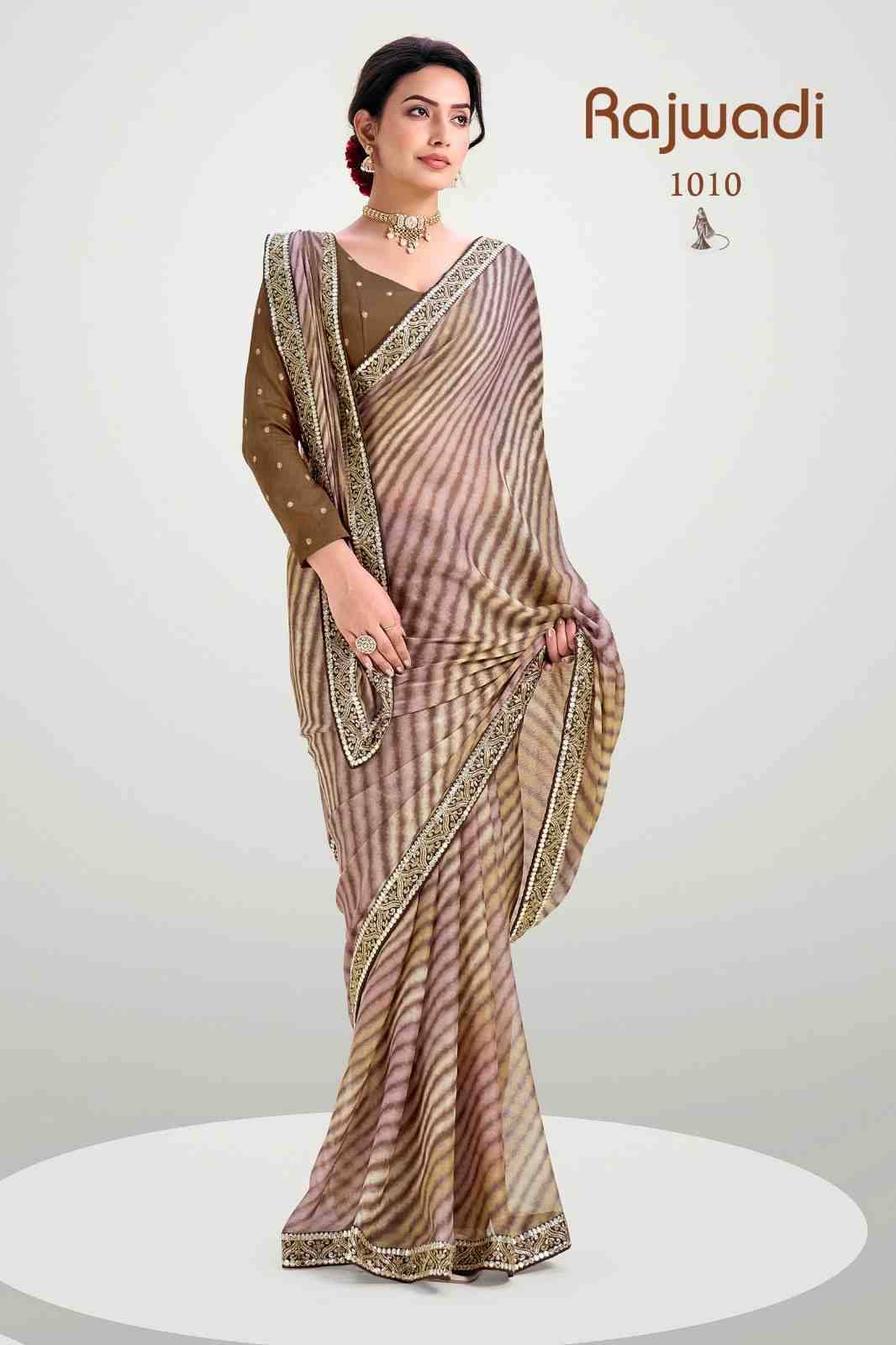 Rajwadi By Stavan 1001 To 1010 Series Indian Traditional Wear Collection Beautiful Stylish Fancy Colorful Party Wear & Occasional Wear Silk Sarees At Wholesale Price