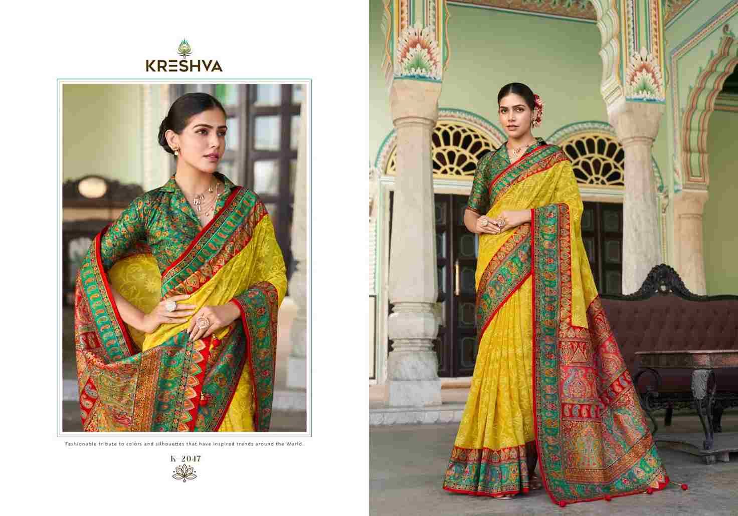 Shanti By Kreshva 2047 To 2052 Series Indian Traditional Wear Collection Beautiful Stylish Fancy Colorful Party Wear & Occasional Wear Georgette Sarees At Wholesale Price