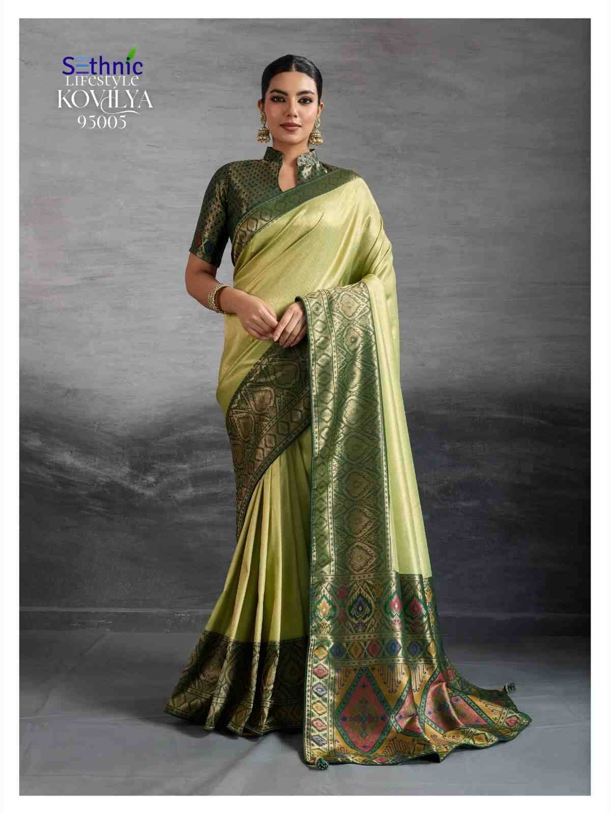 Kovilya Vol-2 By Sethnic 95005 To 95008 Series Indian Traditional Wear Collection Beautiful Stylish Fancy Colorful Party Wear & Occasional Wear Kanjivaram Silk Sarees At Wholesale Price