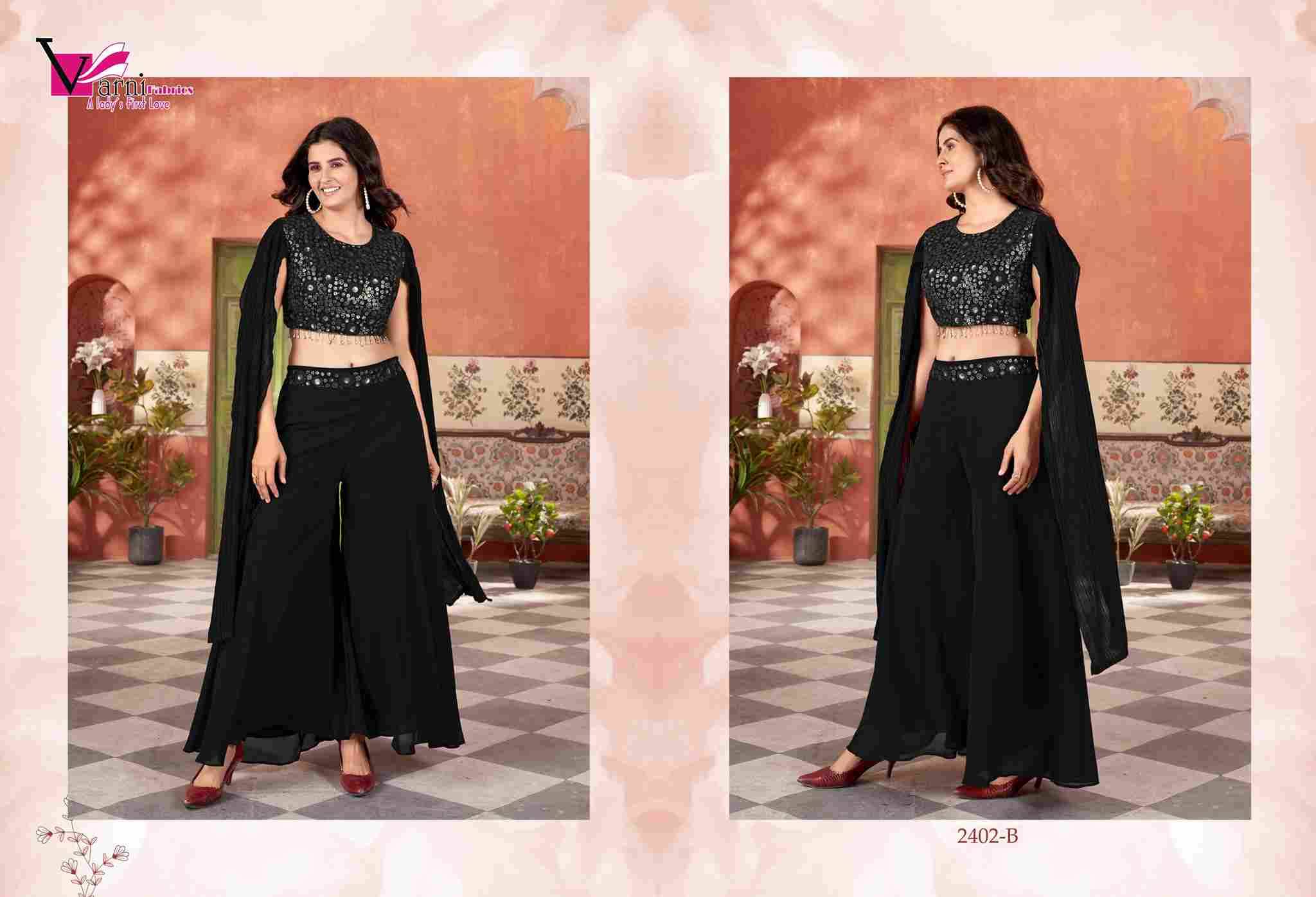 Zeeya Haripriya By Varni Fabrics 2402 To 2402-B Series Designer Beautiful Festive Collection Occasional Wear & Party Wear Georgette Crop Top With Bottom At Wholesale Price