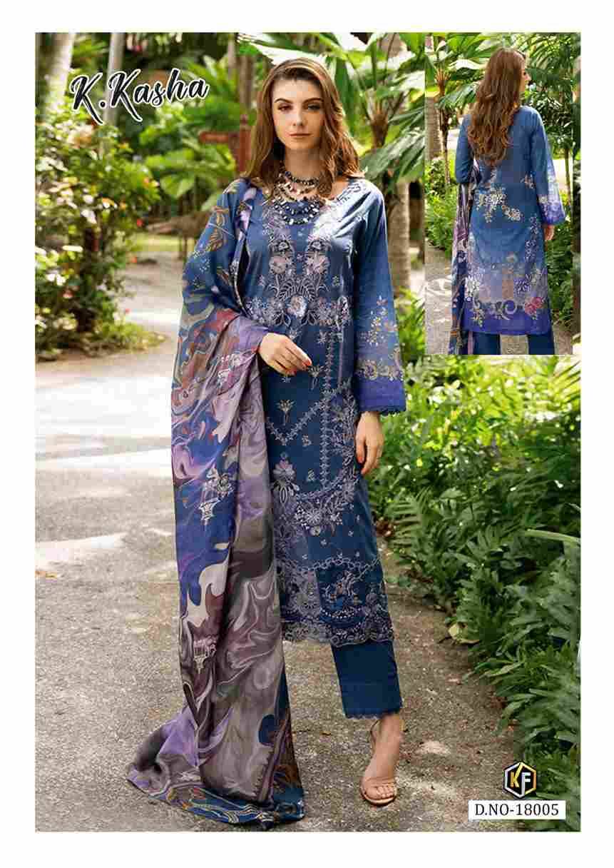 K.Kasha Vol-18 By Keval Fab 18001 To 18006 Series Beautiful Festive Suits Stylish Fancy Colorful Casual Wear & Ethnic Wear Heavy Pure Cotton Print Dresses At Wholesale Price