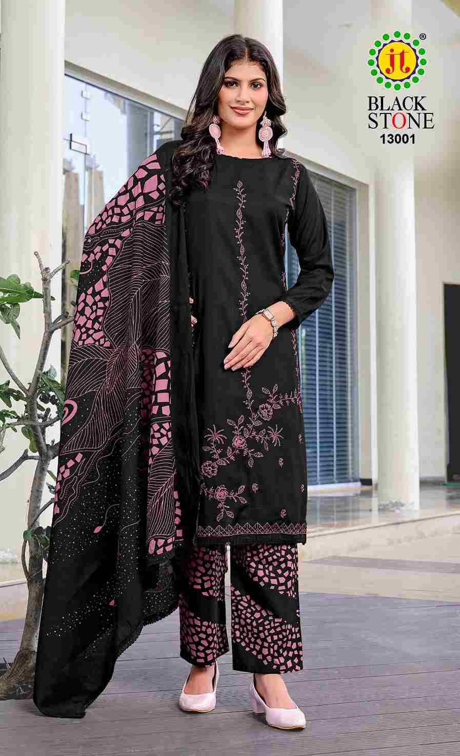 Black Stone Vol-13 By JT 13001 To 13005 Series Beautiful Festive Suits Colorful Stylish Fancy Casual Wear & Ethnic Wear Rayon Dresses At Wholesale Price