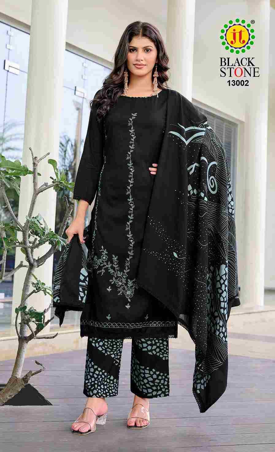 Black Stone Vol-13 By JT 13001 To 13005 Series Beautiful Festive Suits Colorful Stylish Fancy Casual Wear & Ethnic Wear Rayon Dresses At Wholesale Price