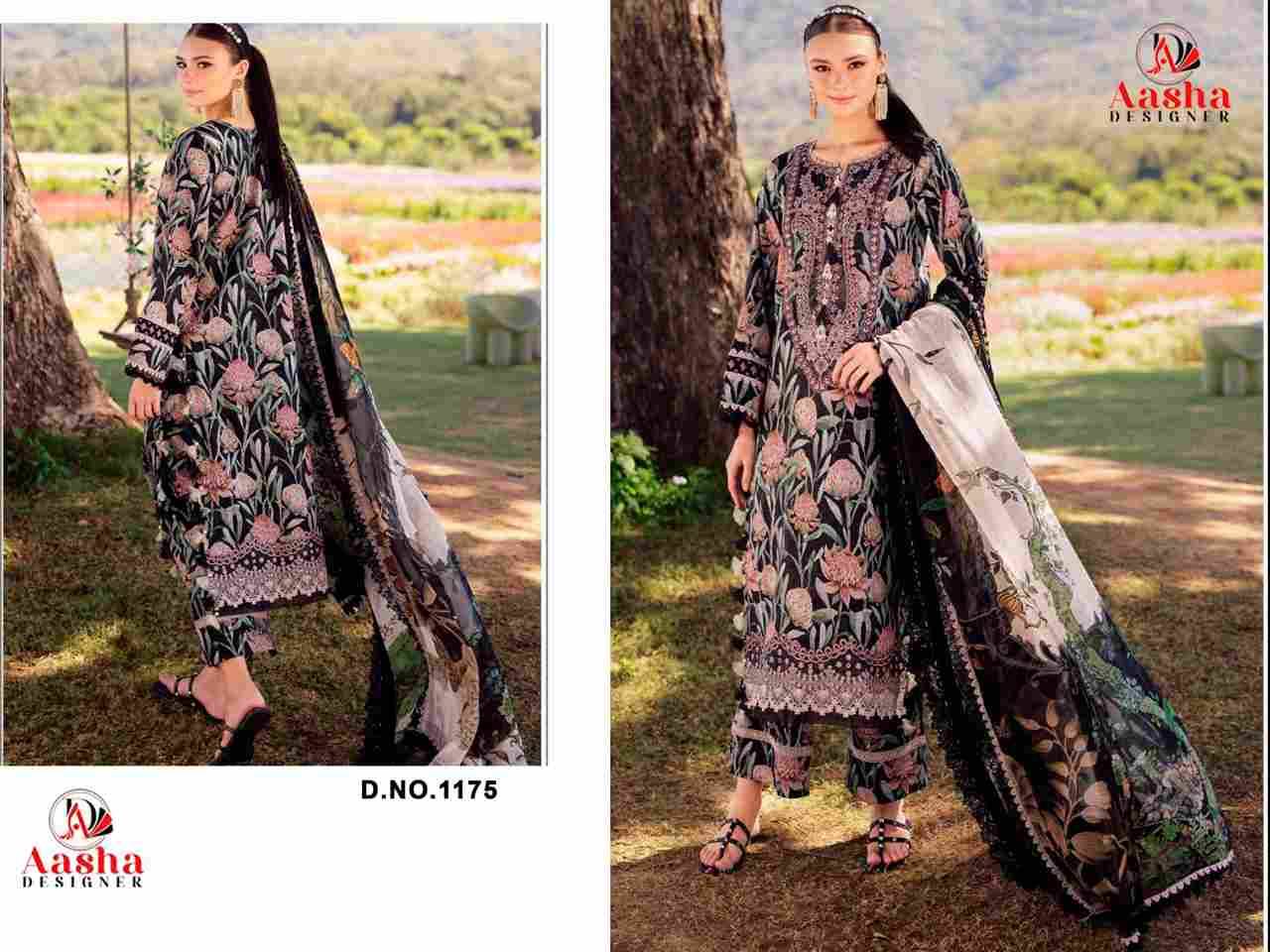 Aasha 1175 Colours By Aasha Designer 1175-A To 1175-B Series Pakistani Suits Beautiful Fancy Colorful Stylish Party Wear & Occasional Wear Pure Cotton Embroidery Dresses At Wholesale Price