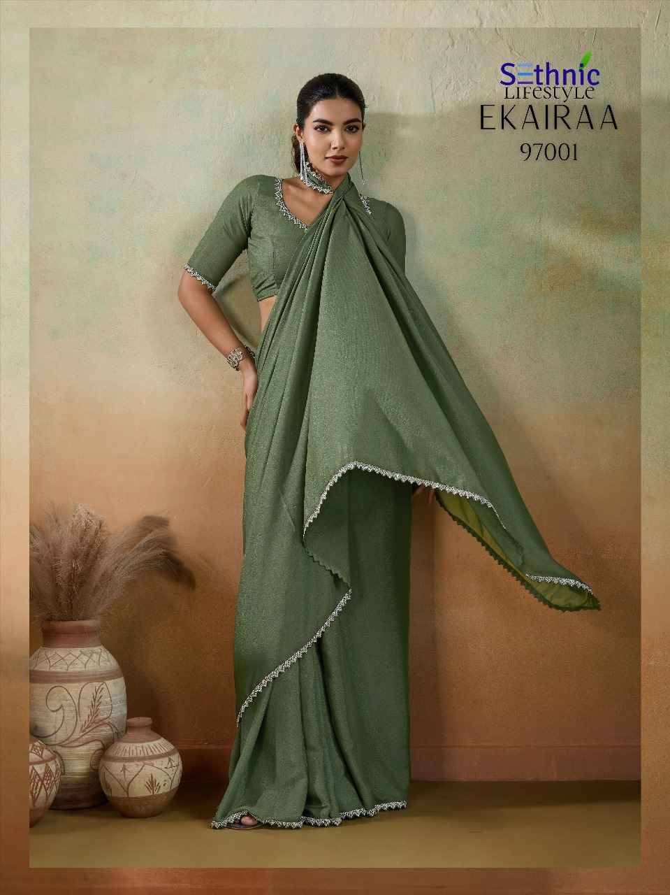 Ekairaa By Sethnic 97001 To 97005 Series Indian Traditional Wear Collection Beautiful Stylish Fancy Colorful Party Wear & Occasional Wear Georgette Sarees At Wholesale Price