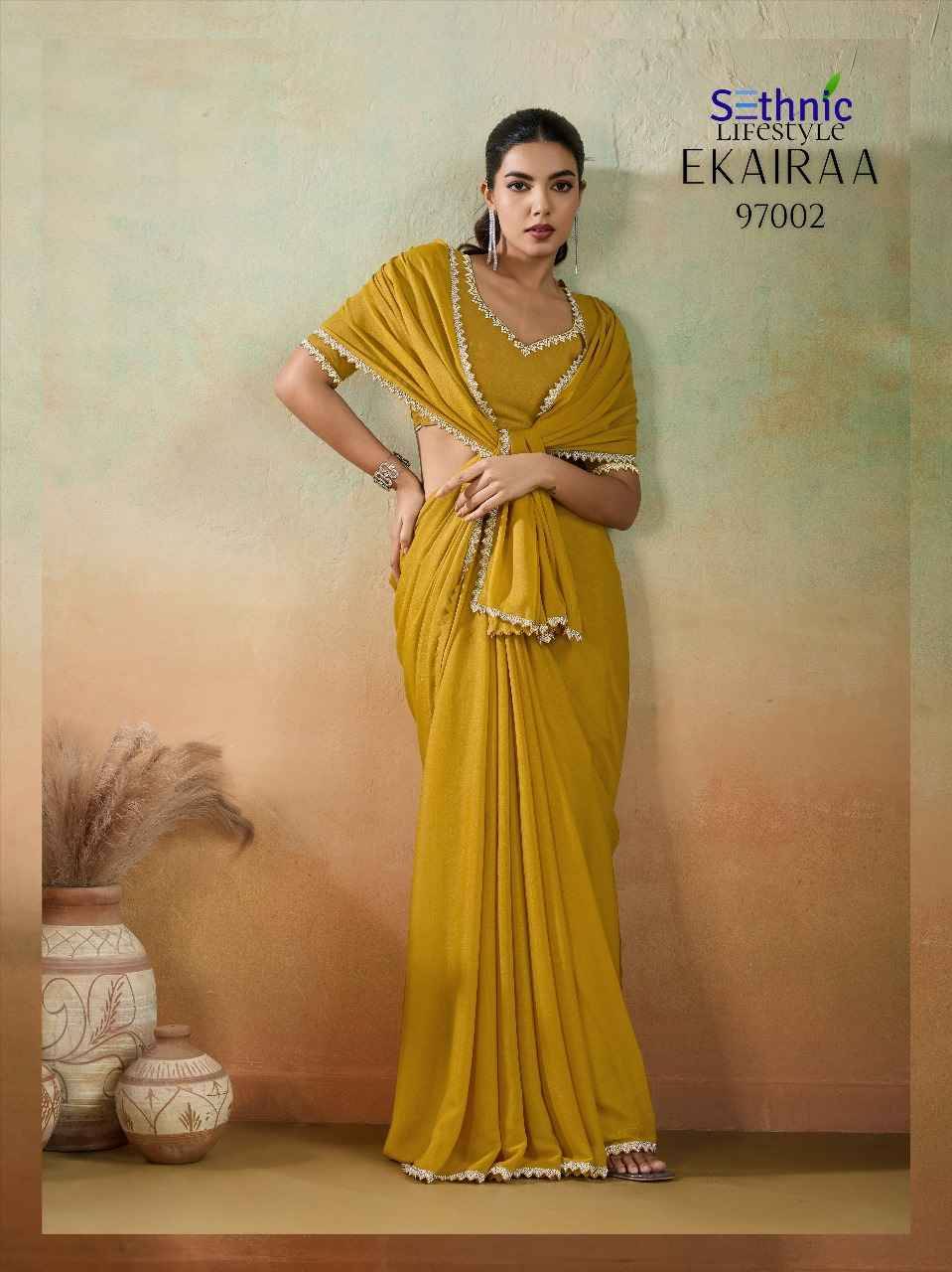 Ekairaa By Sethnic 97001 To 97005 Series Indian Traditional Wear Collection Beautiful Stylish Fancy Colorful Party Wear & Occasional Wear Georgette Sarees At Wholesale Price