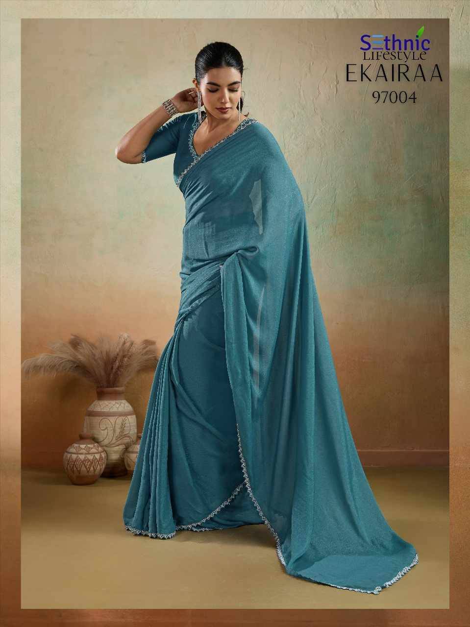 Ekairaa By Sethnic 97001 To 97005 Series Indian Traditional Wear Collection Beautiful Stylish Fancy Colorful Party Wear & Occasional Wear Georgette Sarees At Wholesale Price