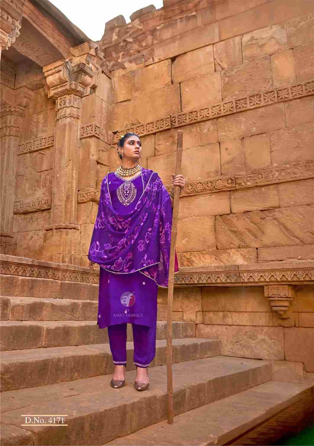 Raj-Kothi By Anju Fabrics 4171 To 4176 Series Designer Festive Suits Collection Beautiful Stylish Fancy Colorful Party Wear & Occasional Wear Natural Crepe Dresses At Wholesale Price
