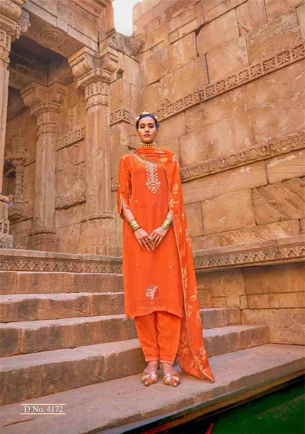 Raj-Kothi By Anju Fabrics 4171 To 4176 Series Designer Festive Suits Collection Beautiful Stylish Fancy Colorful Party Wear & Occasional Wear Natural Crepe Dresses At Wholesale Price