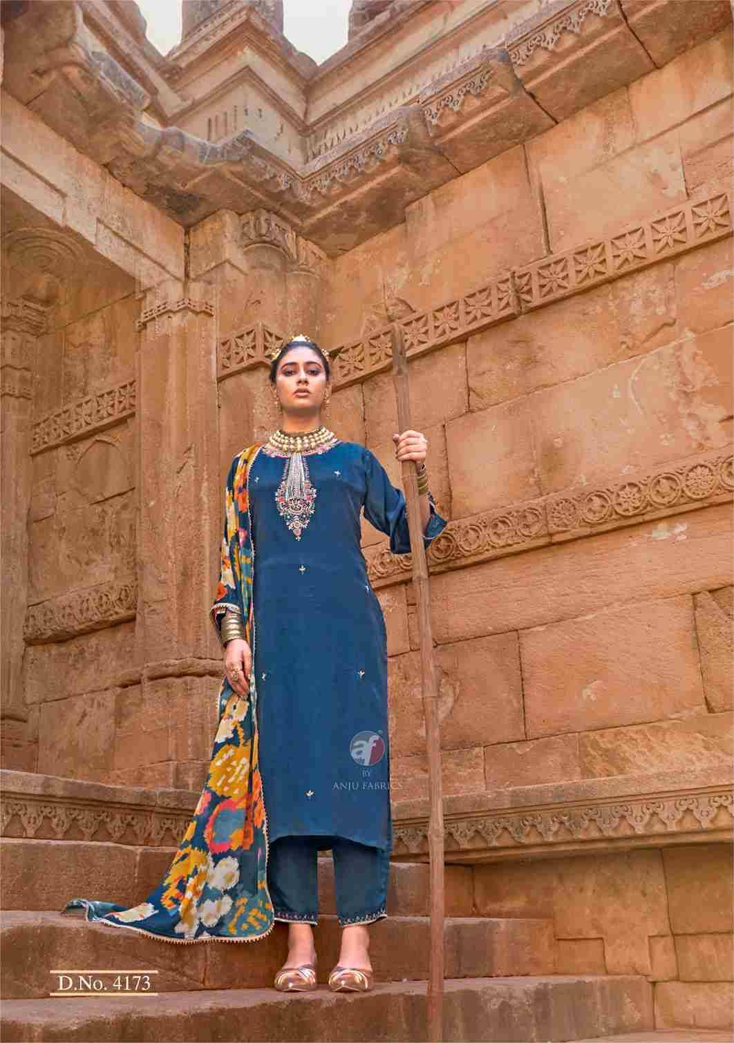 Raj-Kothi By Anju Fabrics 4171 To 4176 Series Designer Festive Suits Collection Beautiful Stylish Fancy Colorful Party Wear & Occasional Wear Natural Crepe Dresses At Wholesale Price