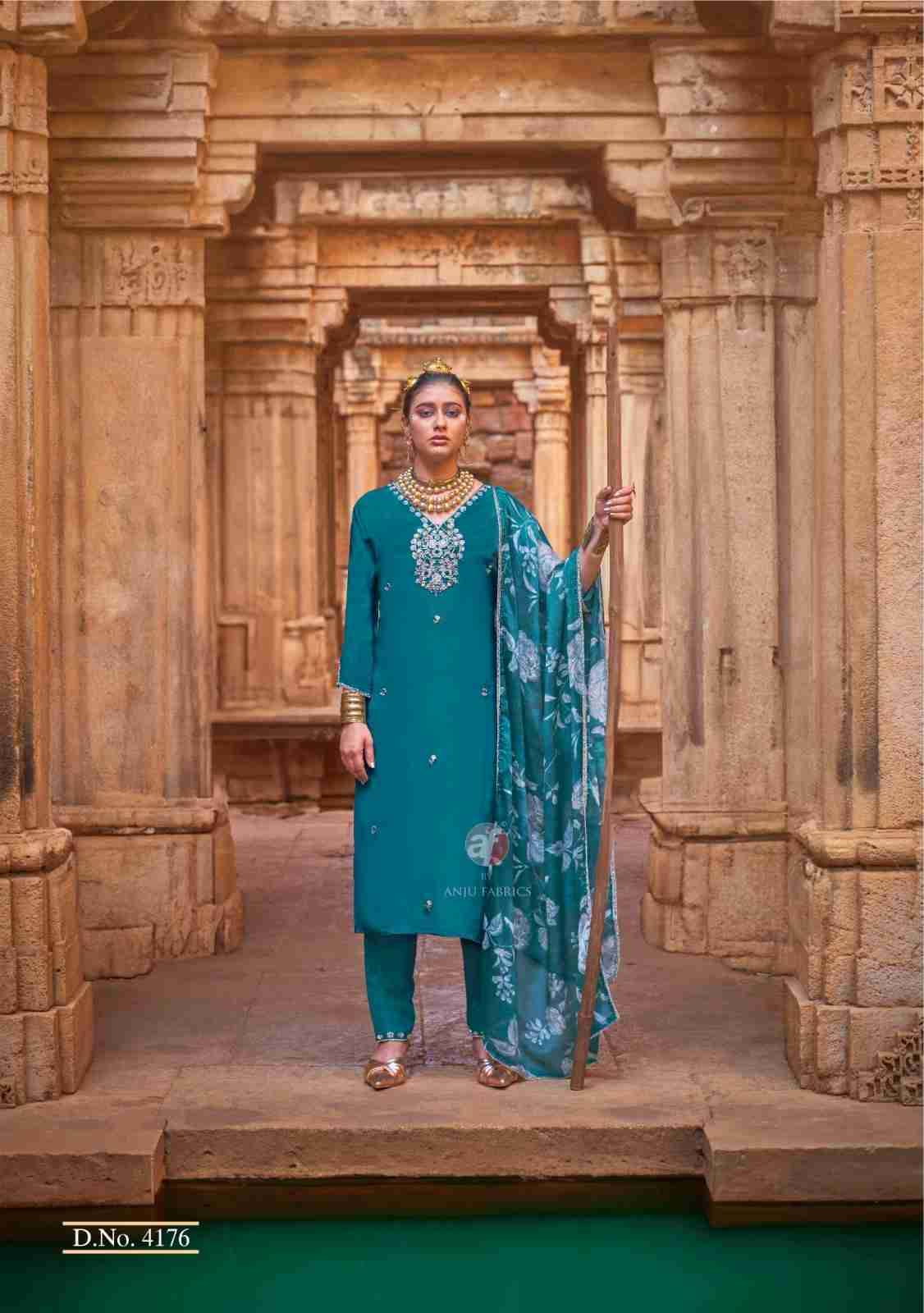 Raj-Kothi By Anju Fabrics 4171 To 4176 Series Designer Festive Suits Collection Beautiful Stylish Fancy Colorful Party Wear & Occasional Wear Natural Crepe Dresses At Wholesale Price