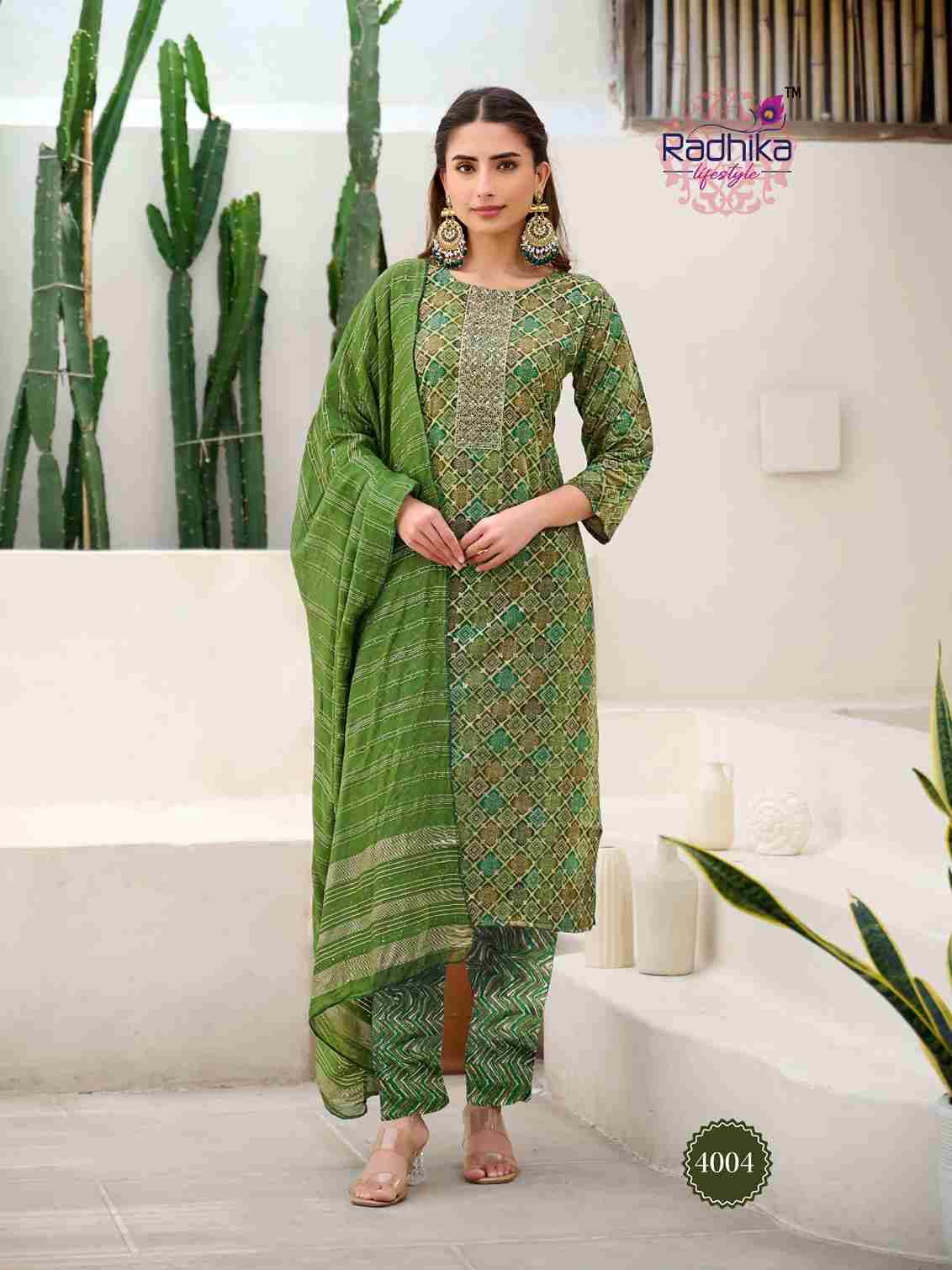 Siri Vol-4 By Radhika Lifestyle 4001 To 4008 Series Beautiful Festive Suits Colorful Stylish Fancy Casual Wear & Ethnic Wear Rayon Print With Work Dresses At Wholesale Price