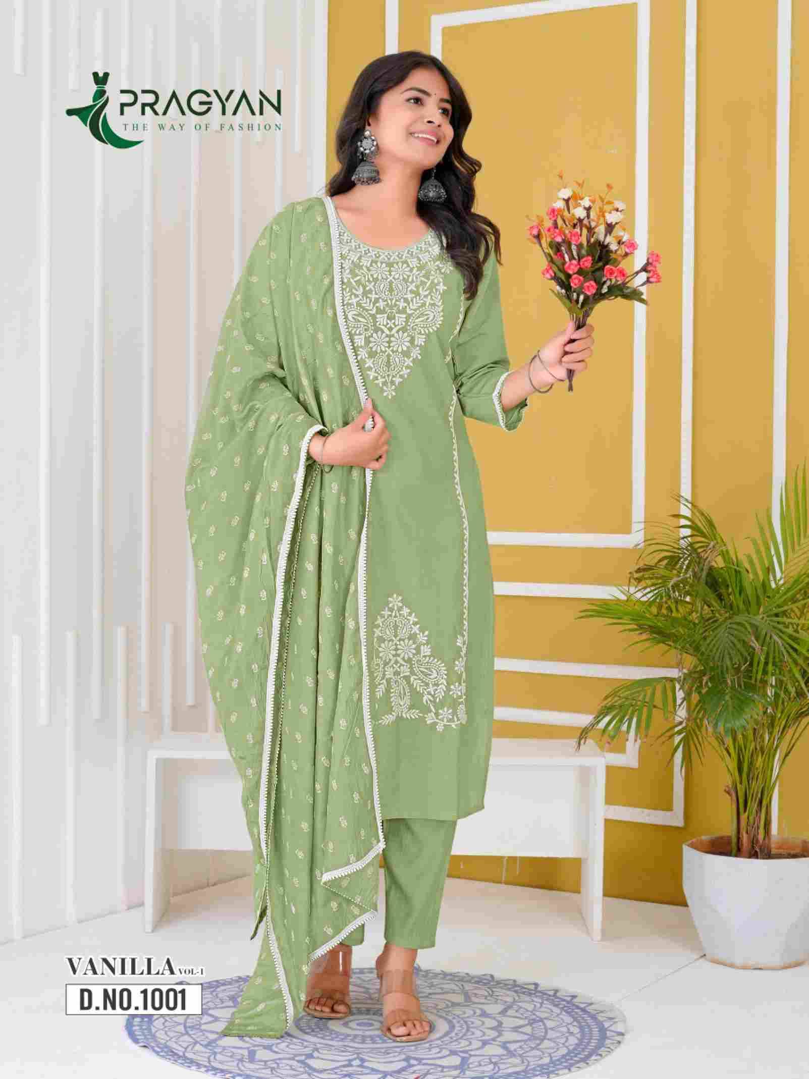 Vanilla Vol-1 By Pragyan 1001 To 1004 Series Designer Festive Suits Collection Beautiful Stylish Fancy Colorful Party Wear & Occasional Wear Heavy Roman Silk Dresses At Wholesale Price