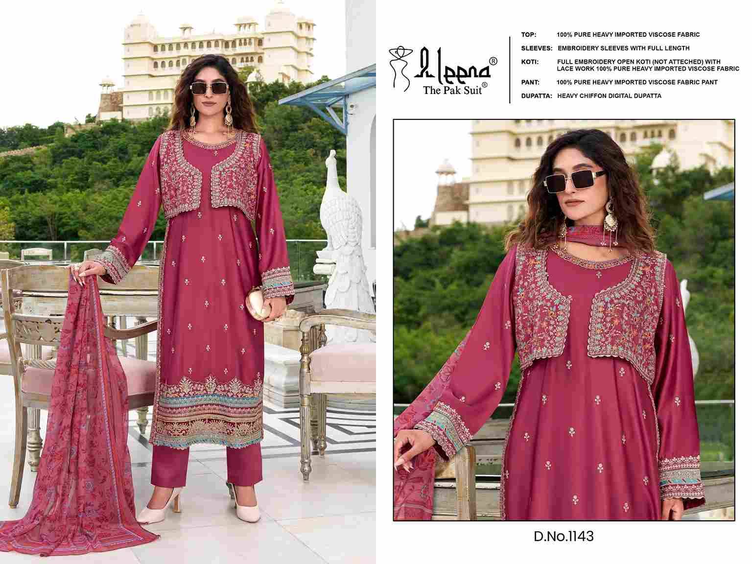 Aleena 1143 Colours By Aleena 1143-A To 1143-D Series Beautiful Pakistani Suits Stylish Fancy Colorful Party Wear & Occasional Wear Viscose Embroidered Dresses At Wholesale Price
