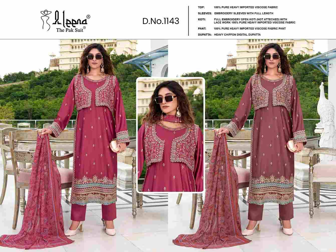 Aleena 1143 Colours By Aleena 1143-A To 1143-D Series Beautiful Pakistani Suits Stylish Fancy Colorful Party Wear & Occasional Wear Viscose Embroidered Dresses At Wholesale Price