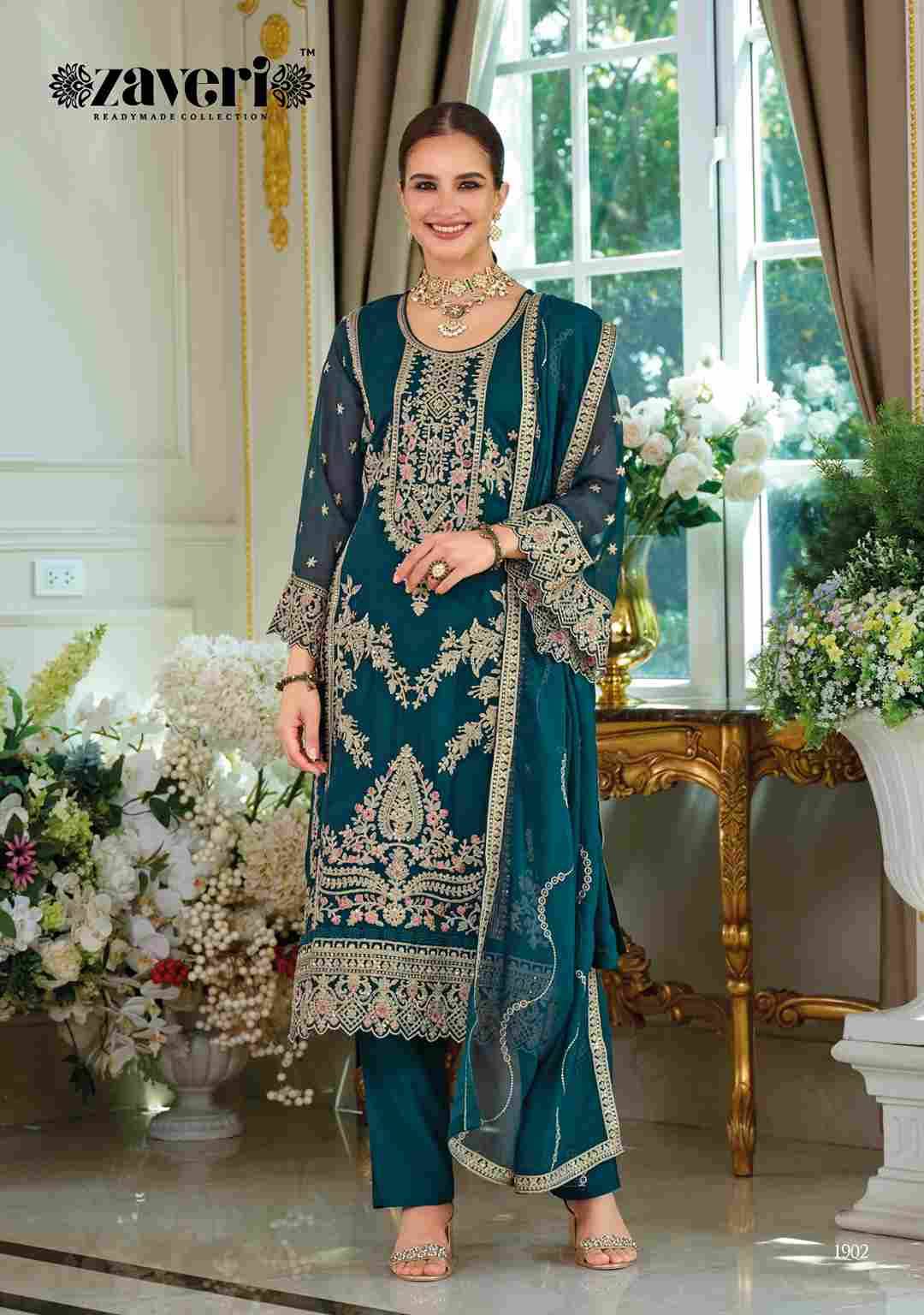 Dastur By Zaveri 1901 To 1903 Series Beautiful Festive Suits Colorful Stylish Fancy Casual Wear & Ethnic Wear Soft Organza Embroidery Dresses At Wholesale Price
