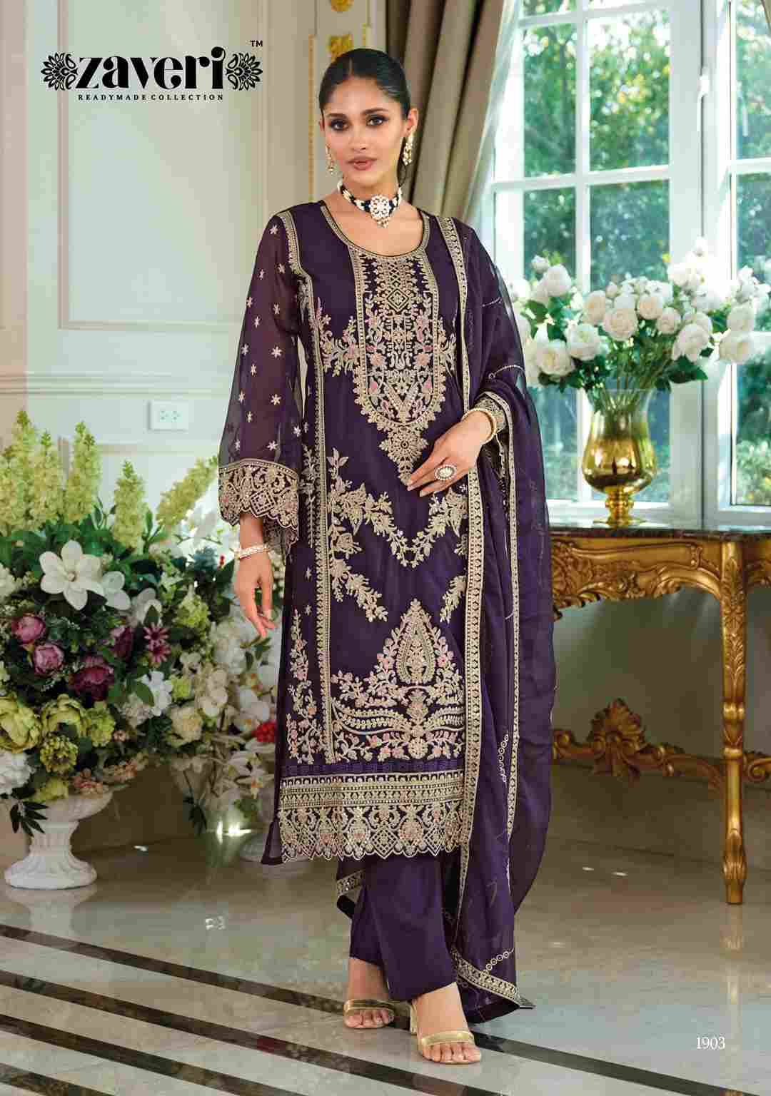 Dastur By Zaveri 1901 To 1903 Series Beautiful Festive Suits Colorful Stylish Fancy Casual Wear & Ethnic Wear Soft Organza Embroidery Dresses At Wholesale Price