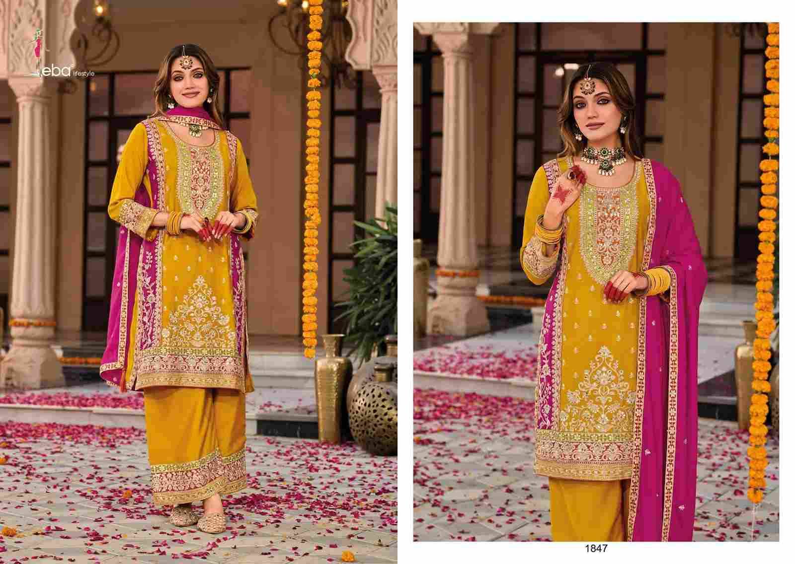 Swara Vol-2 By Eba Lifestyle 1845 To 1847 Series Beautiful Festive Suits Colorful Stylish Fancy Casual Wear & Ethnic Wear Chinnon Embroidery Dresses At Wholesale Price