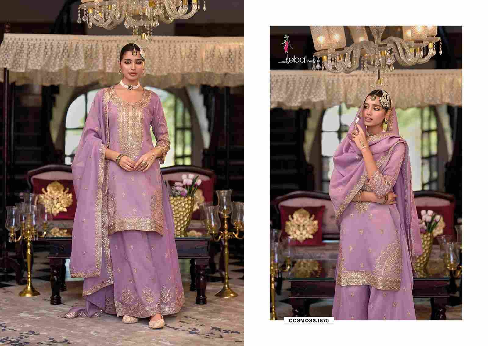 Cosmoss By Eba Lifestyle 1874 To 1876 Series Designer Sharara Suits Collection Beautiful Stylish Fancy Colorful Party Wear & Occasional Wear Heavy Simmer Dresses At Wholesale Price