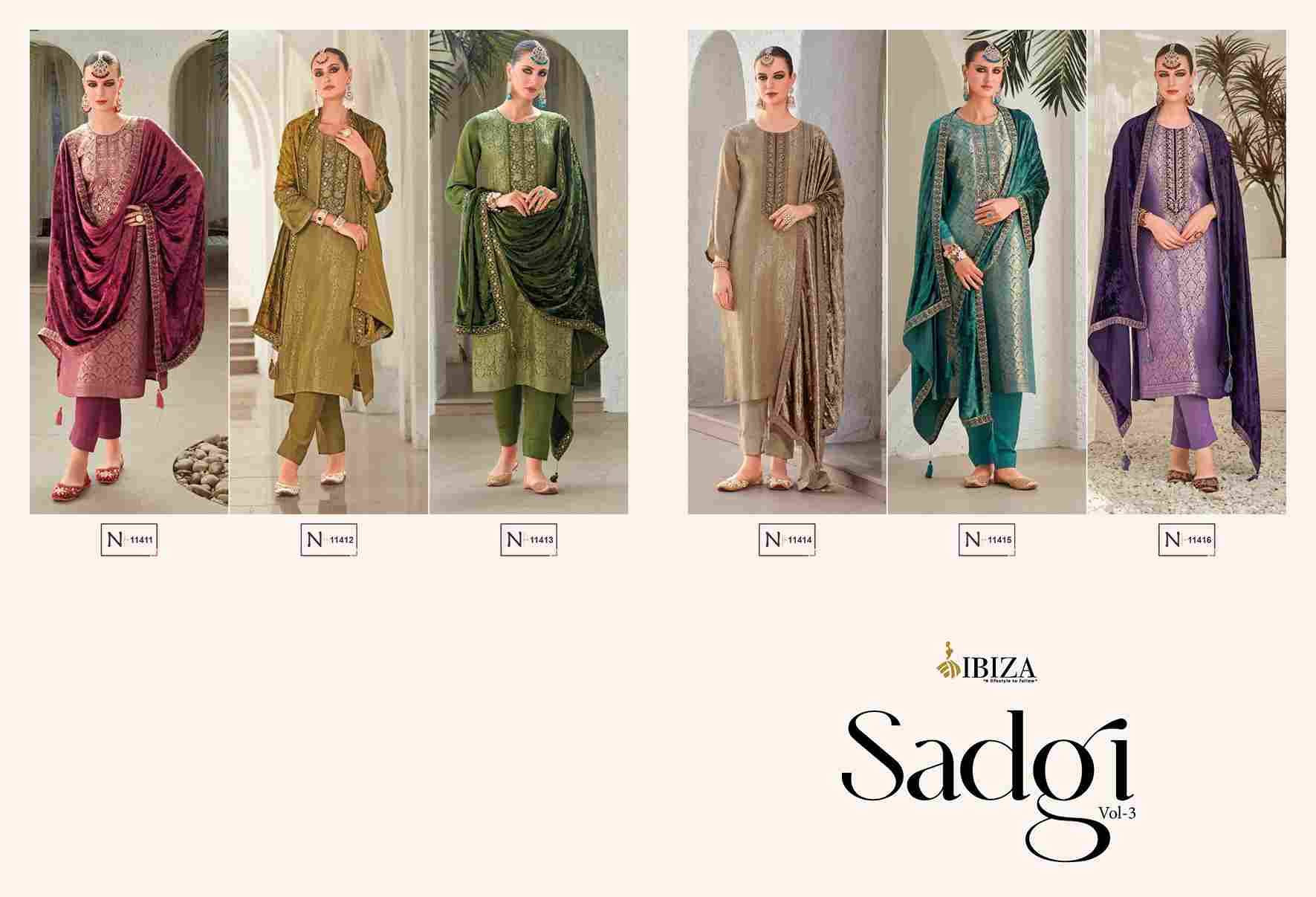 Sadgi Vol-3 By Ibiza 11411 To 11416 Series Designer Festive Suits Beautiful Fancy Stylish Colorful Party Wear & Occasional Wear Pure Silk Jacquard Dresses At Wholesale Price