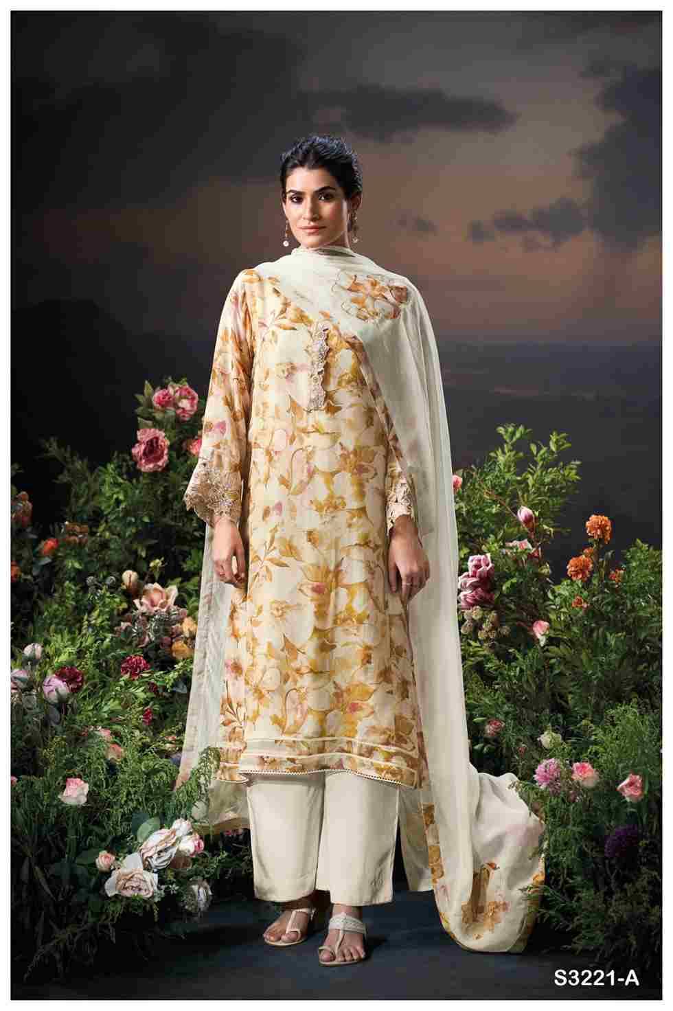 Saiya-3221 By Ganga Fashion 3221-A To 3221-B Series Beautiful Festive Suits Colorful Stylish Fancy Casual Wear & Ethnic Wear Pure Organza Silk Dresses At Wholesale Price