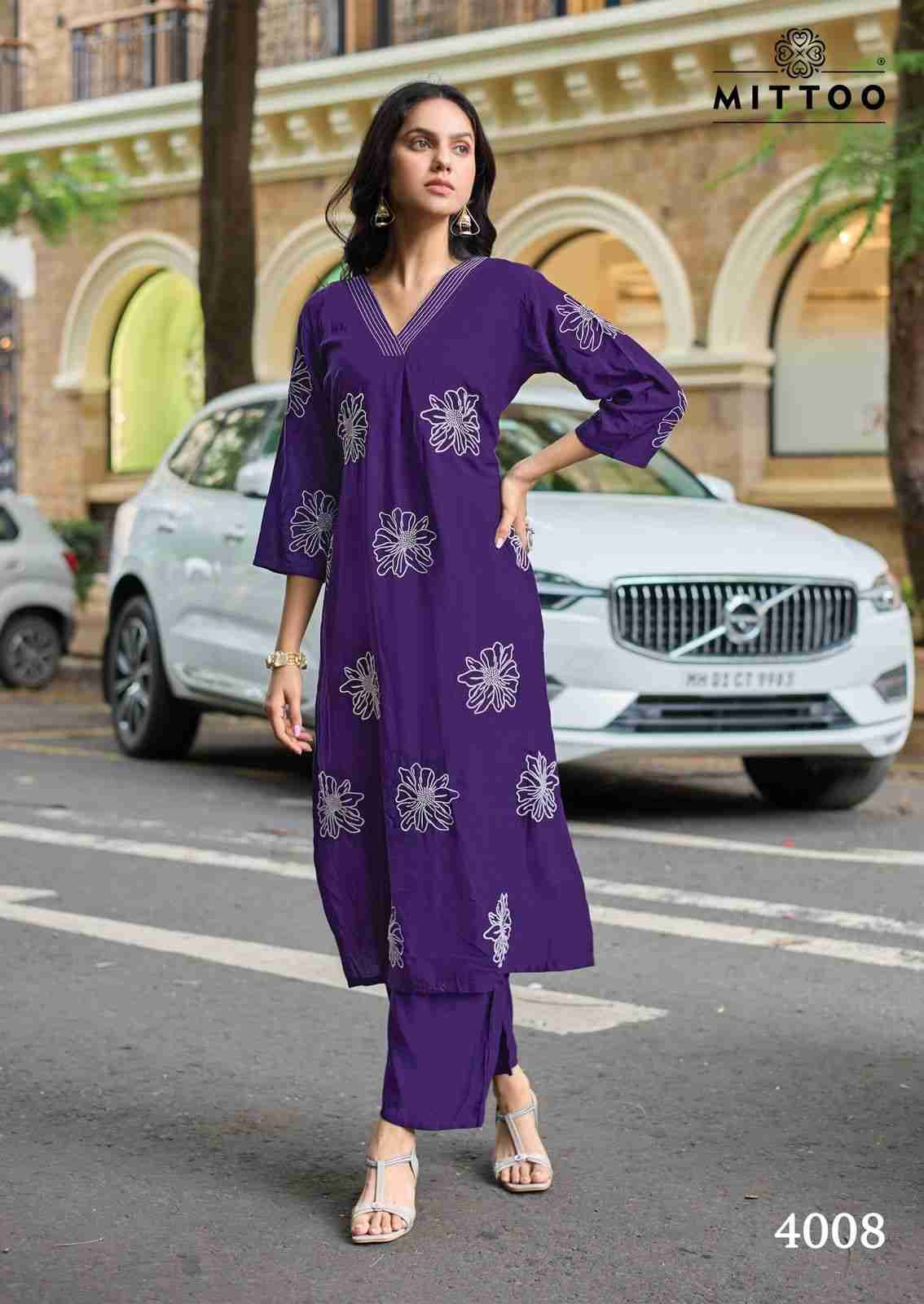 Albella Vol-2 By Mittoo 4007 To 4012 Series Designer Stylish Fancy Colorful Beautiful Party Wear & Ethnic Wear Collection Rayon Print Kurtis With Bottom At Wholesale Price
