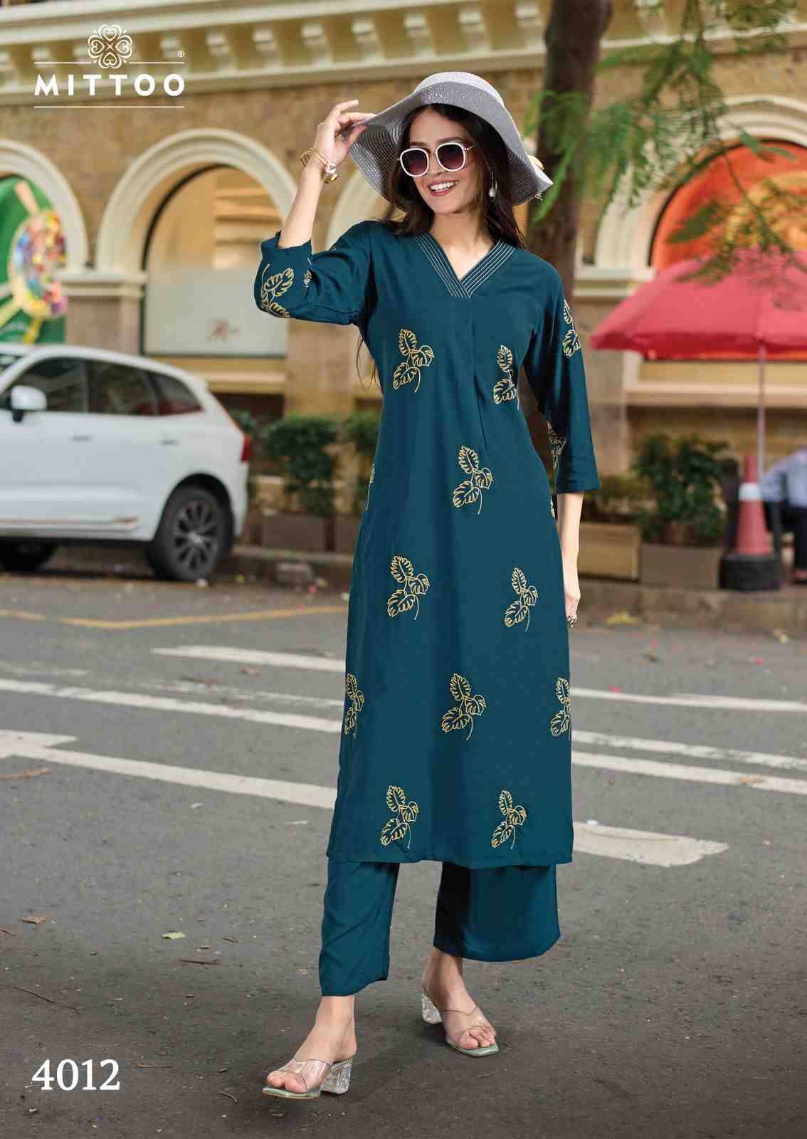 Albella Vol-2 By Mittoo 4007 To 4012 Series Designer Stylish Fancy Colorful Beautiful Party Wear & Ethnic Wear Collection Rayon Print Kurtis With Bottom At Wholesale Price