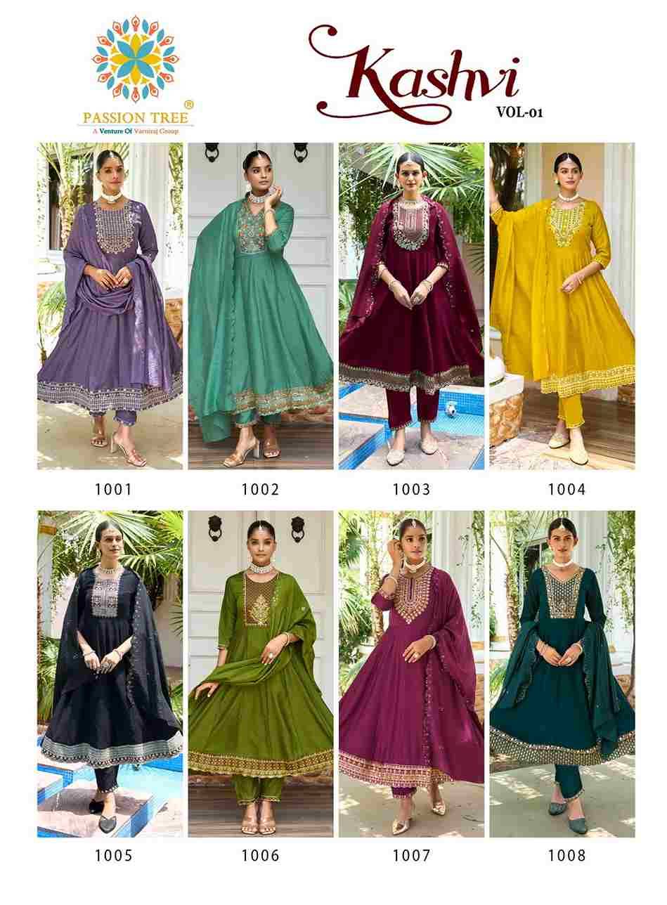 Kashvi Vol-1 By Passion Tree 1001 To 1008 Series Beautiful Festive Suits Colorful Stylish Fancy Casual Wear & Ethnic Wear Vichitra Silk Dresses At Wholesale Price