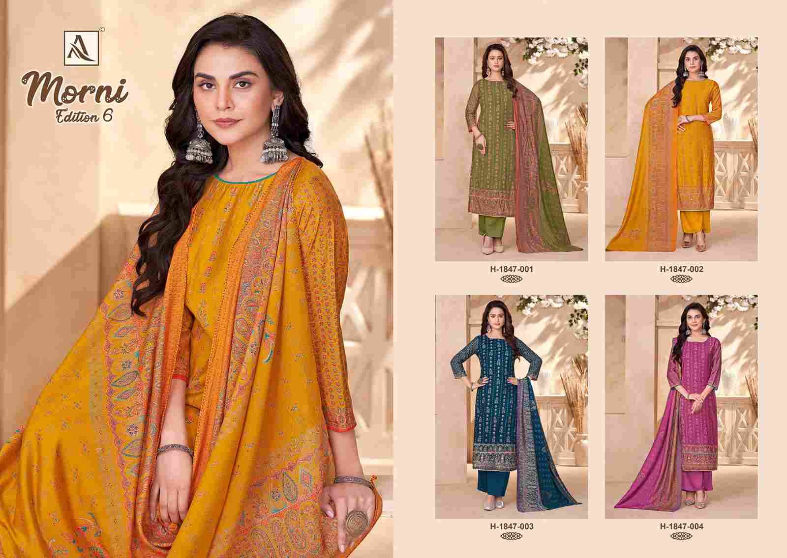 Morni Vol-6 By Alok Suit 1847-001 To 1847-004 Series Beautiful Festive Suits Colorful Stylish Fancy Casual Wear & Ethnic Wear Pure Modal Print With Embroidered Dresses At Wholesale Price