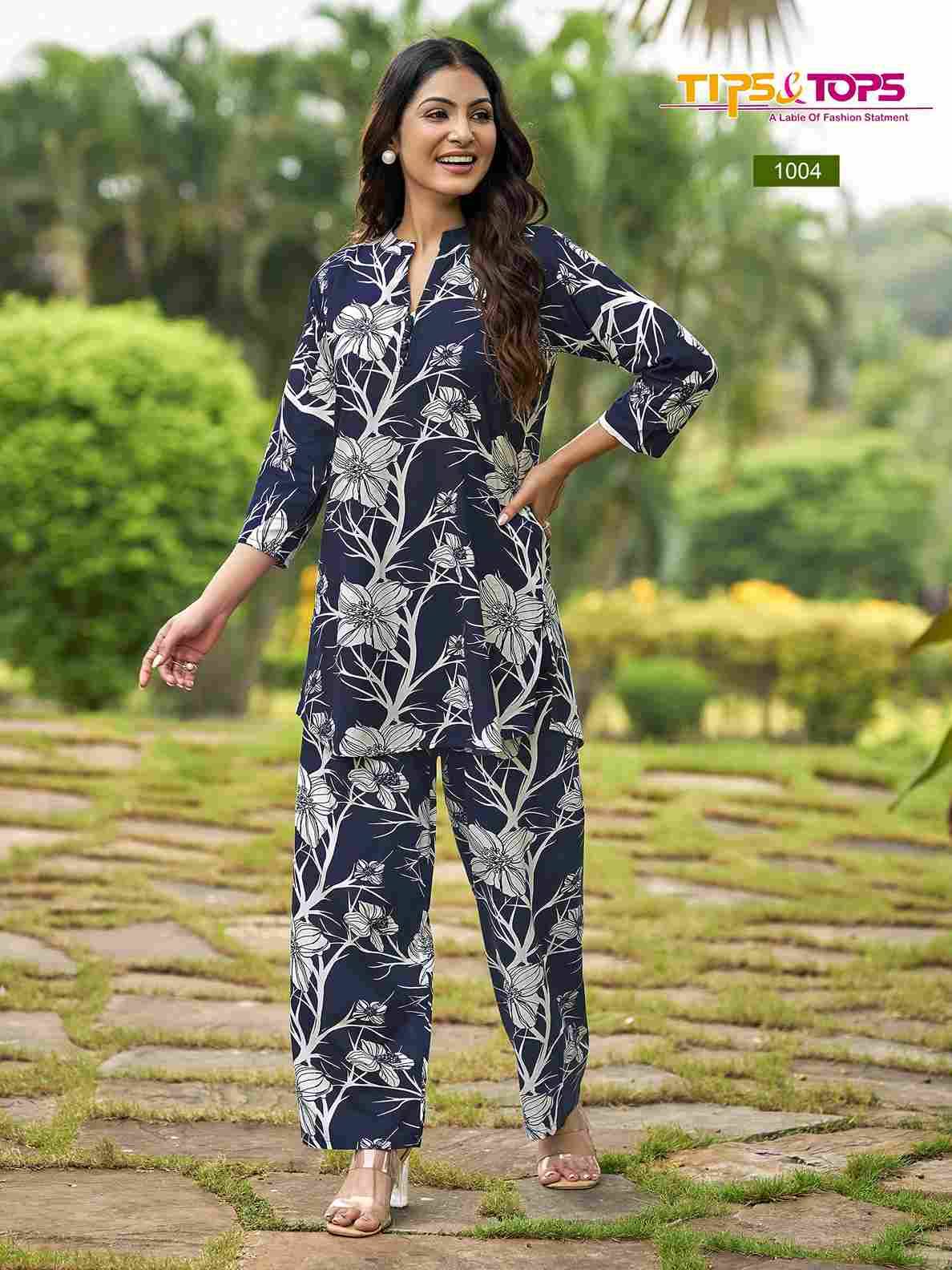 Fashion Beats Vol-13 By Tips And Tops 1001 To 1006 Series Designer Stylish Fancy Colorful Beautiful Party Wear & Ethnic Wear Collection Rayon Print Co-Ord At Wholesale Price