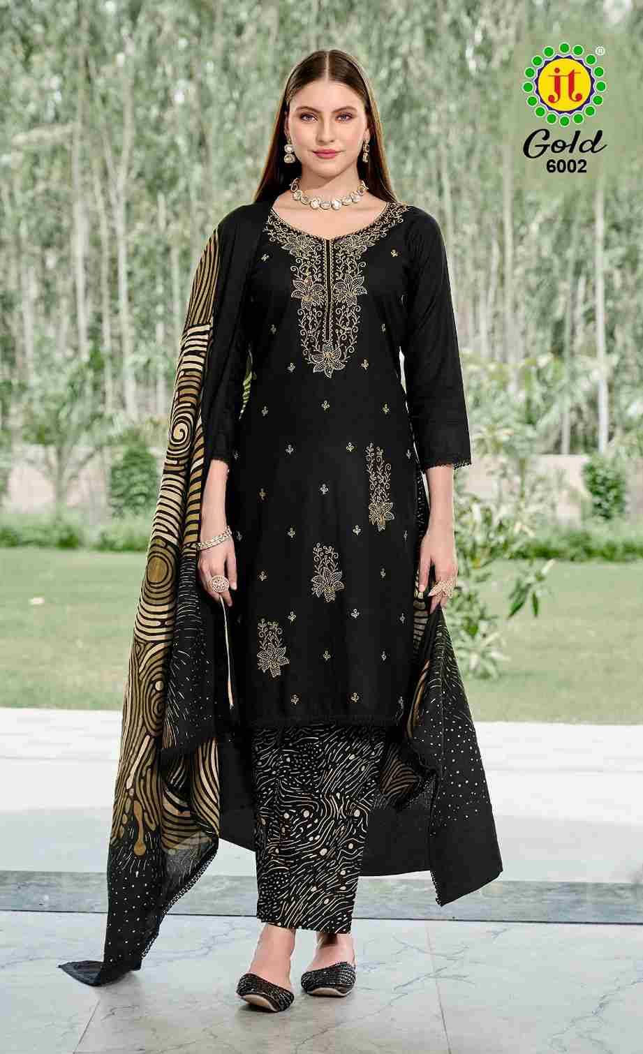 Gold Vol-6 By JT 6001 To 6005 Series Beautiful Festive Suits Colorful Stylish Fancy Casual Wear & Ethnic Wear Rayon Dresses At Wholesale Price