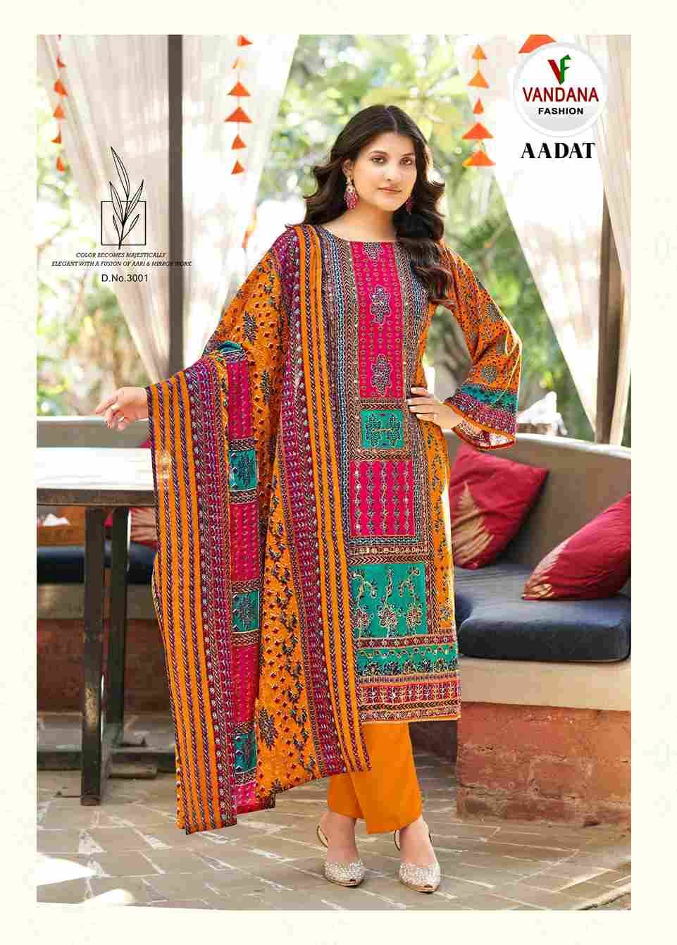 Aadat Vol-3 By Vandana Fashion 3001 To 3006 Series Beautiful Festive Suits Stylish Fancy Colorful Casual Wear & Ethnic Wear Viscose Rayon Print Dresses At Wholesale Price