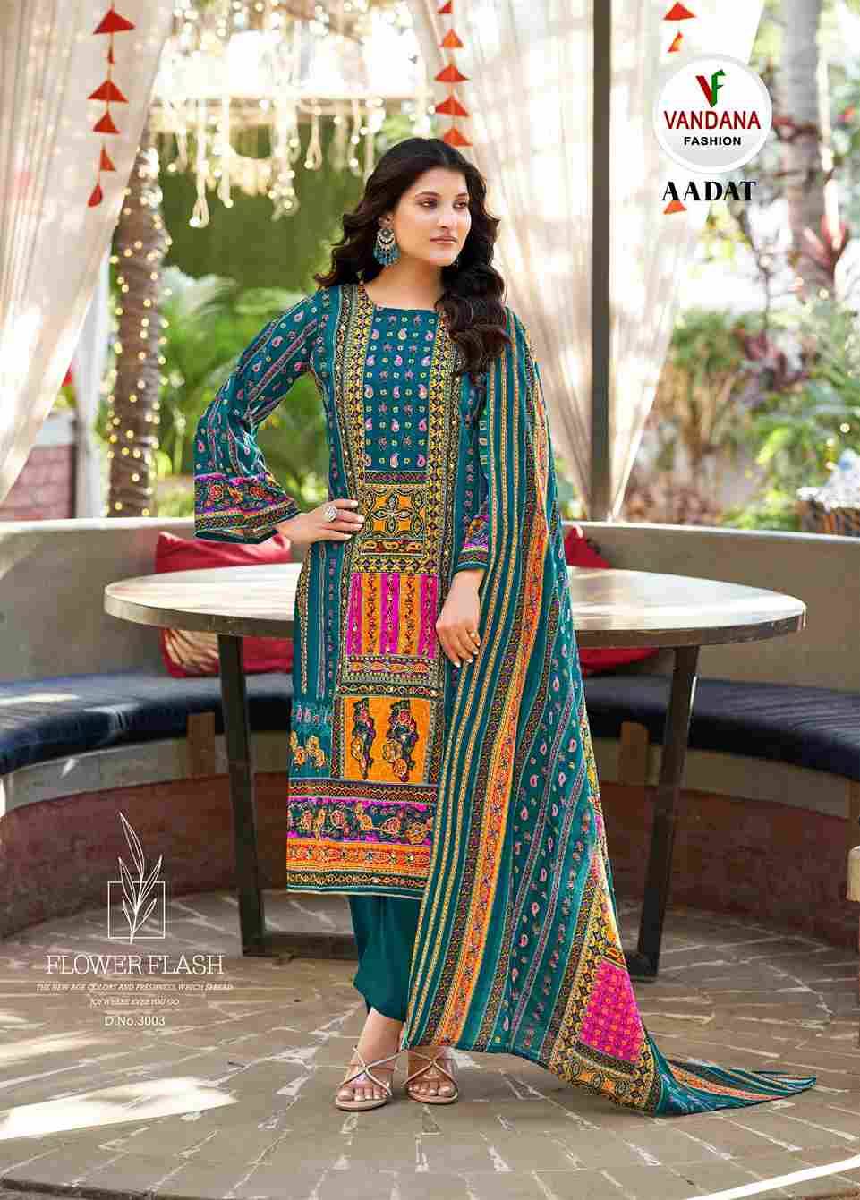 Aadat Vol-3 By Vandana Fashion 3001 To 3006 Series Beautiful Festive Suits Stylish Fancy Colorful Casual Wear & Ethnic Wear Viscose Rayon Print Dresses At Wholesale Price
