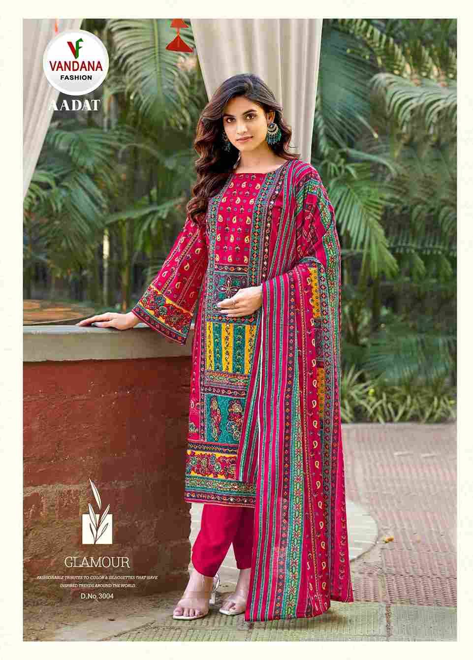 Aadat Vol-3 By Vandana Fashion 3001 To 3006 Series Beautiful Festive Suits Stylish Fancy Colorful Casual Wear & Ethnic Wear Viscose Rayon Print Dresses At Wholesale Price