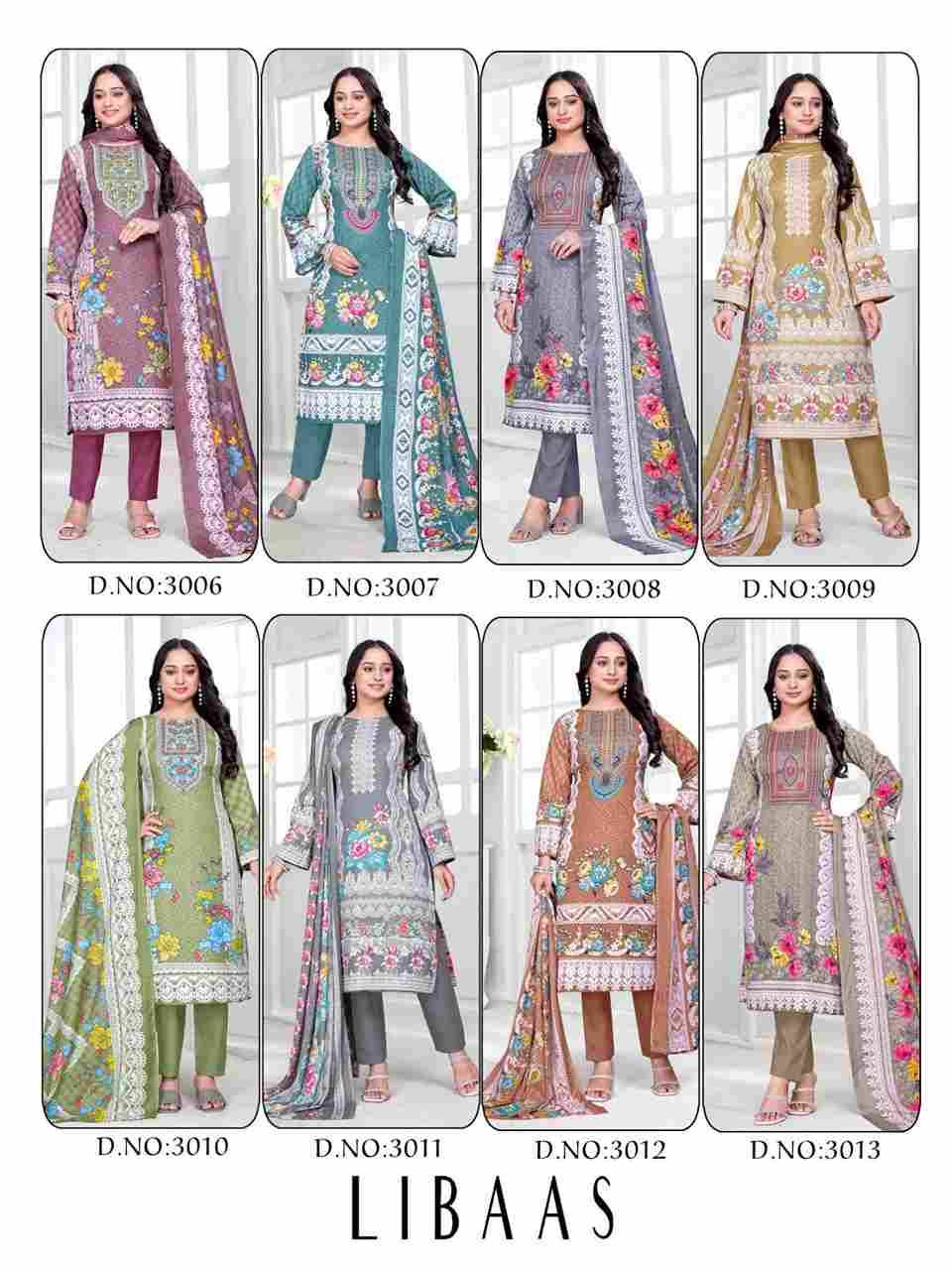 Libaas Vol-3 By Ganesha 3006 To 3013 Series Beautiful Festive Suits Stylish Fancy Colorful Party Wear & Occasional Wear Pure Cotton Dresses At Wholesale Price