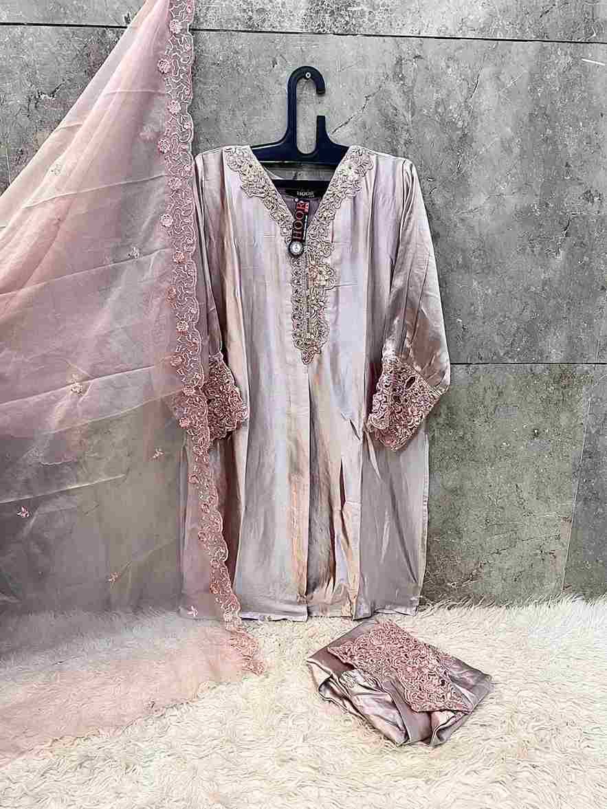 Hoor Tex Hit Design HF-206 Colours By Hoor Tex HF-206-A To HF-206-C Series Designer Festive Pakistani Suits Collection Beautiful Stylish Fancy Colorful Party Wear & Occasional Wear Satin Dresses At Wholesale Price
