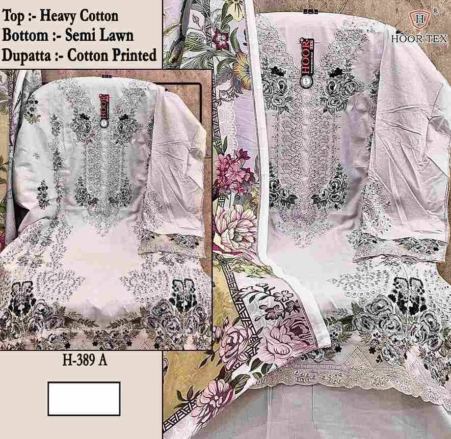 Hoor Tex Hit Design H-389 Colours By Hoor Tex H-389-A To H-389-D Series Designer Festive Pakistani Suits Collection Beautiful Stylish Fancy Colorful Party Wear & Occasional Wear Heavy Cotton With Embroidered Dresses At Wholesale Price