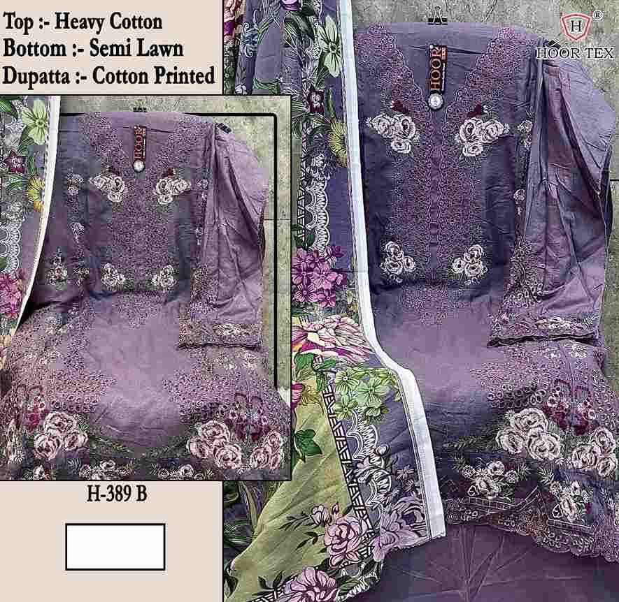 Hoor Tex Hit Design H-389 Colours By Hoor Tex H-389-A To H-389-D Series Designer Festive Pakistani Suits Collection Beautiful Stylish Fancy Colorful Party Wear & Occasional Wear Heavy Cotton With Embroidered Dresses At Wholesale Price