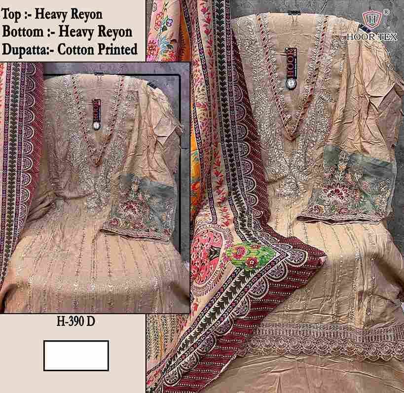 Hoor Tex Hit Design H-390 Colours By Hoor Tex H-390-A To H-390-D Series Designer Festive Pakistani Suits Collection Beautiful Stylish Fancy Colorful Party Wear & Occasional Wear Heavy Rayon With Embroidered Dresses At Wholesale Price