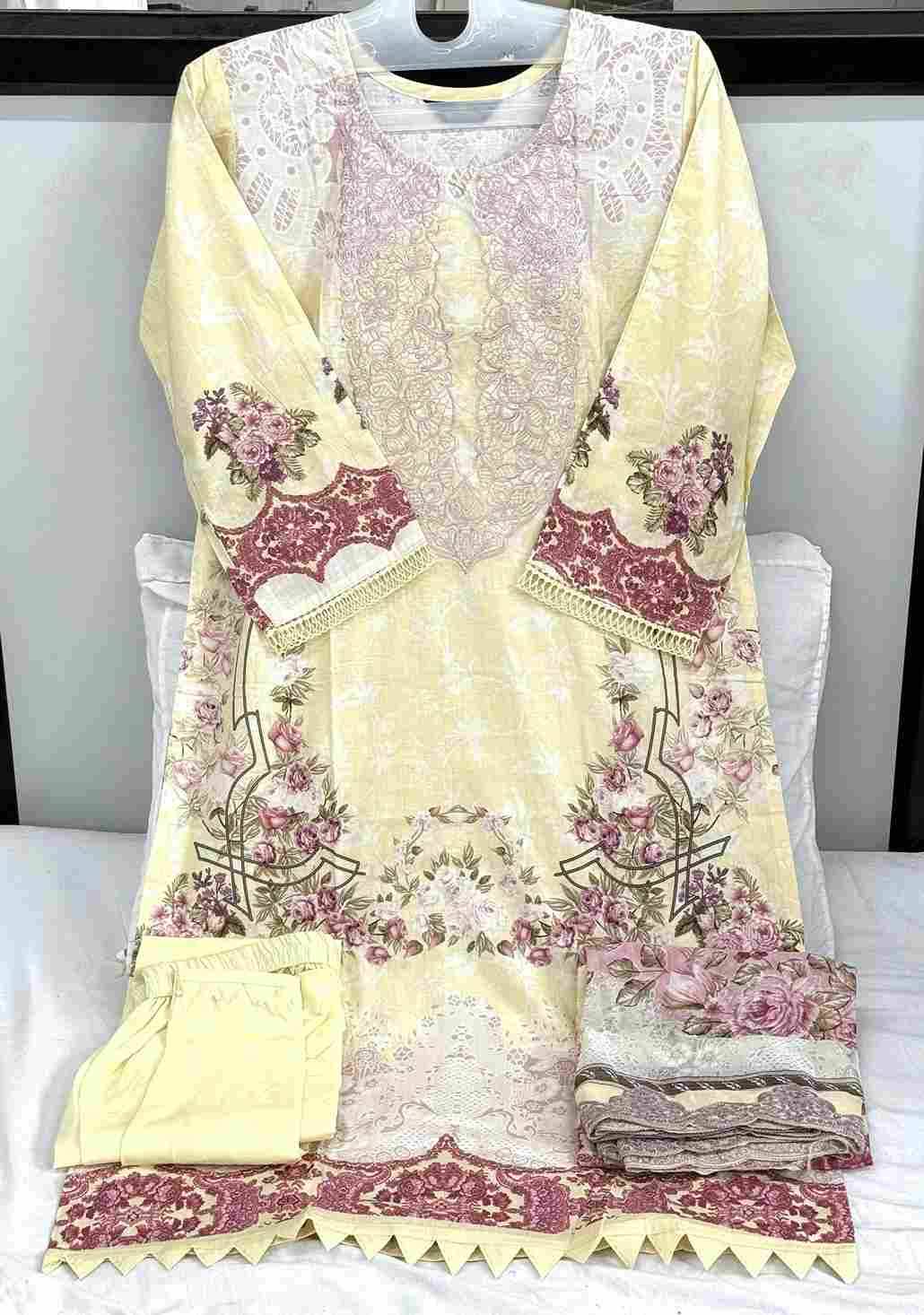 Needle Wonder Dupatta Work Collection Vol-2 By Shraddha Designer 2001-A To 2002-B Series Designer Pakistani Suits Beautiful Fancy Stylish Colorful Party Wear & Occasional Wear Pure Cotton Print With Embroidery Dresses At Wholesale Price