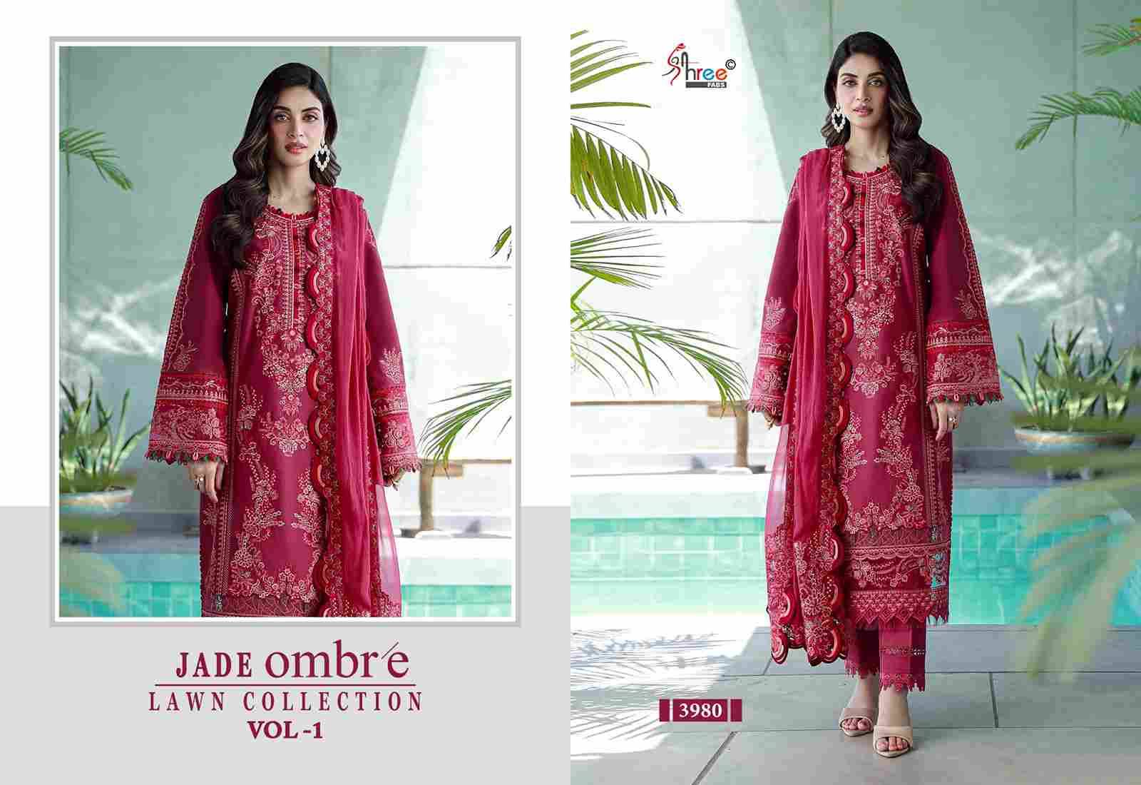Jade Ombre Lawn Collection Vol-1 By Shree Fabs 3978 To 3981 Series Beautiful Pakistani Suits Colorful Stylish Fancy Casual Wear & Ethnic Wear Pure Cotton Embroidered Dresses At Wholesale Price