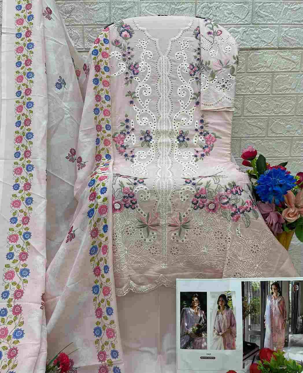 Ombre Vol-2 By Shraddha Designer 2001 To 2004 Series Beautiful Festive Suits Colorful Stylish Fancy Casual Wear & Ethnic Wear Pure Cotton Embroidered Dresses At Wholesale Price