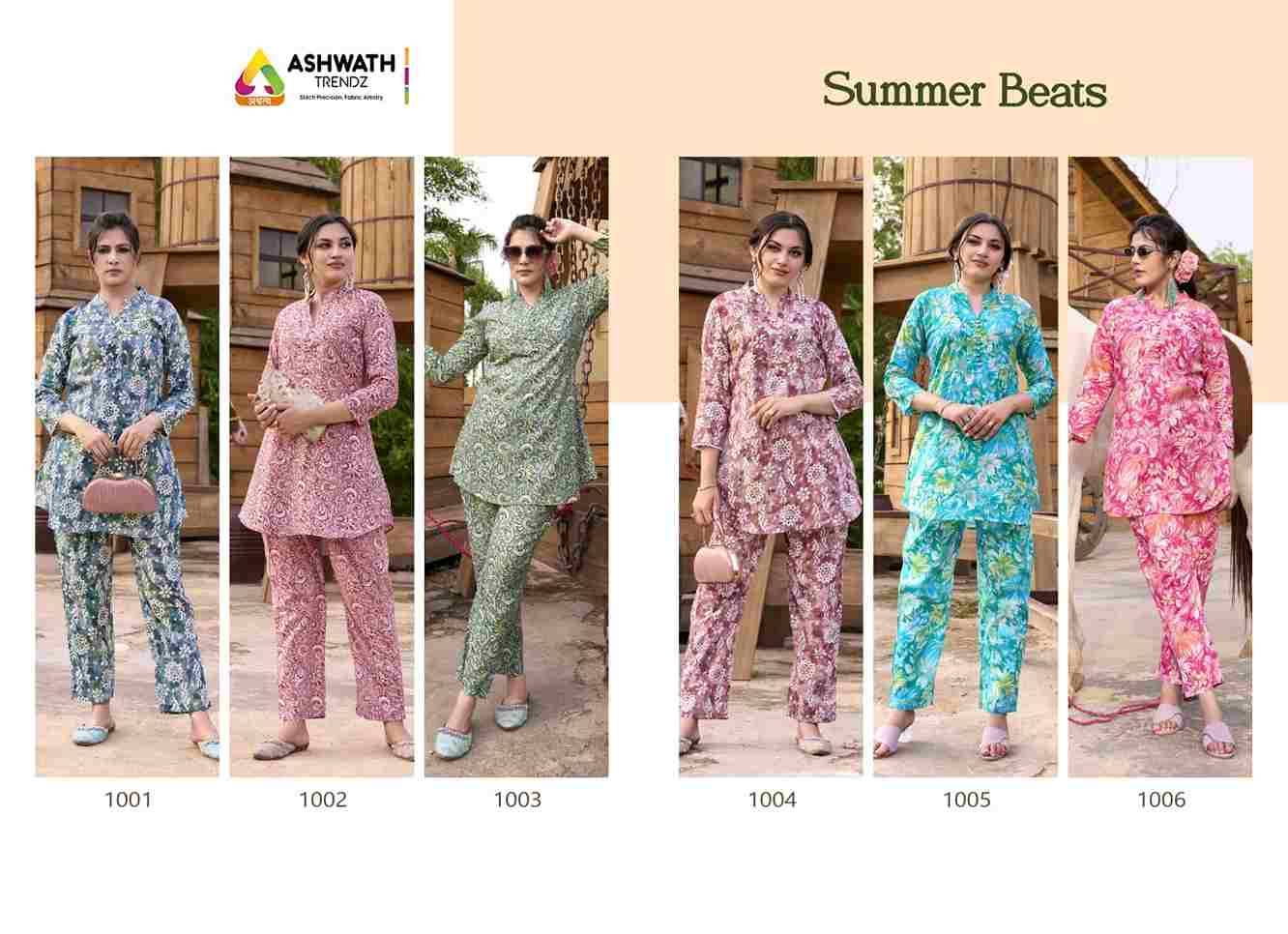 Summer Beats Combo Set By Ashwath Trendz 1001 To 1006 Series Designer Stylish Fancy Colorful Beautiful Party Wear & Ethnic Wear Collection Pure Cotton Print Co-Ord At Wholesale Price