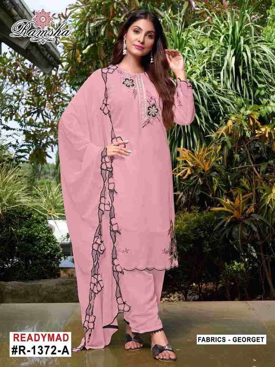 Ramsha 1372 Colours By Ramsha 1372-A To 1372-D Series Designer Pakistani Suits Beautiful Fancy Colorful Stylish Party Wear & Occasional Wear Georgette Embroidered Dresses At Wholesale Price