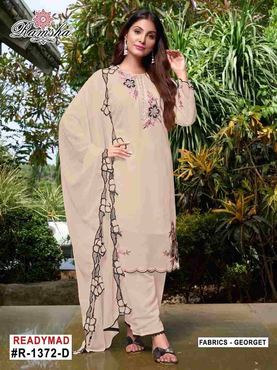 Ramsha 1372 Colours By Ramsha 1372-A To 1372-D Series Designer Pakistani Suits Beautiful Fancy Colorful Stylish Party Wear & Occasional Wear Georgette Embroidered Dresses At Wholesale Price